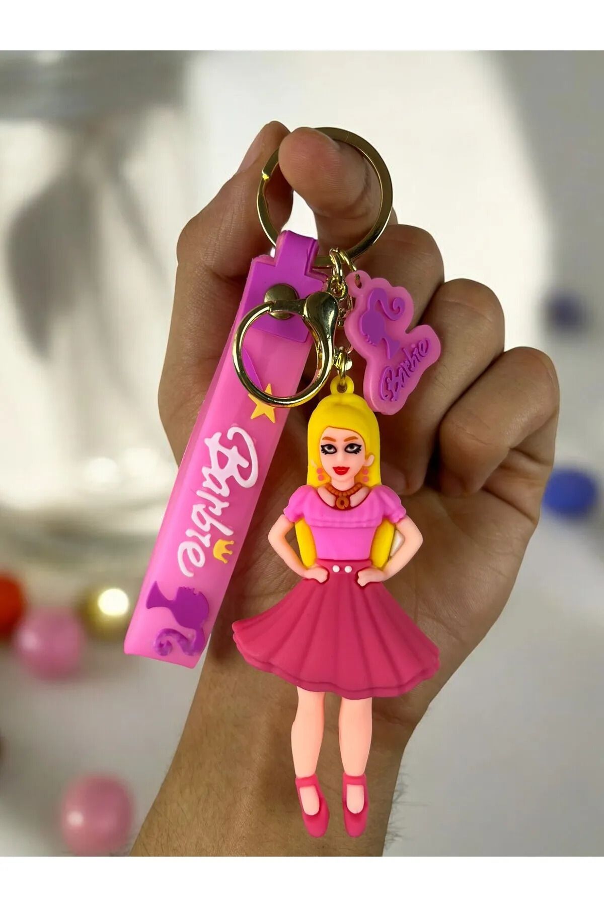 TAYEM Barbi Anahtarlık, Silikonlu 3d Anahtarlık Ve Çanta Aksesuarı