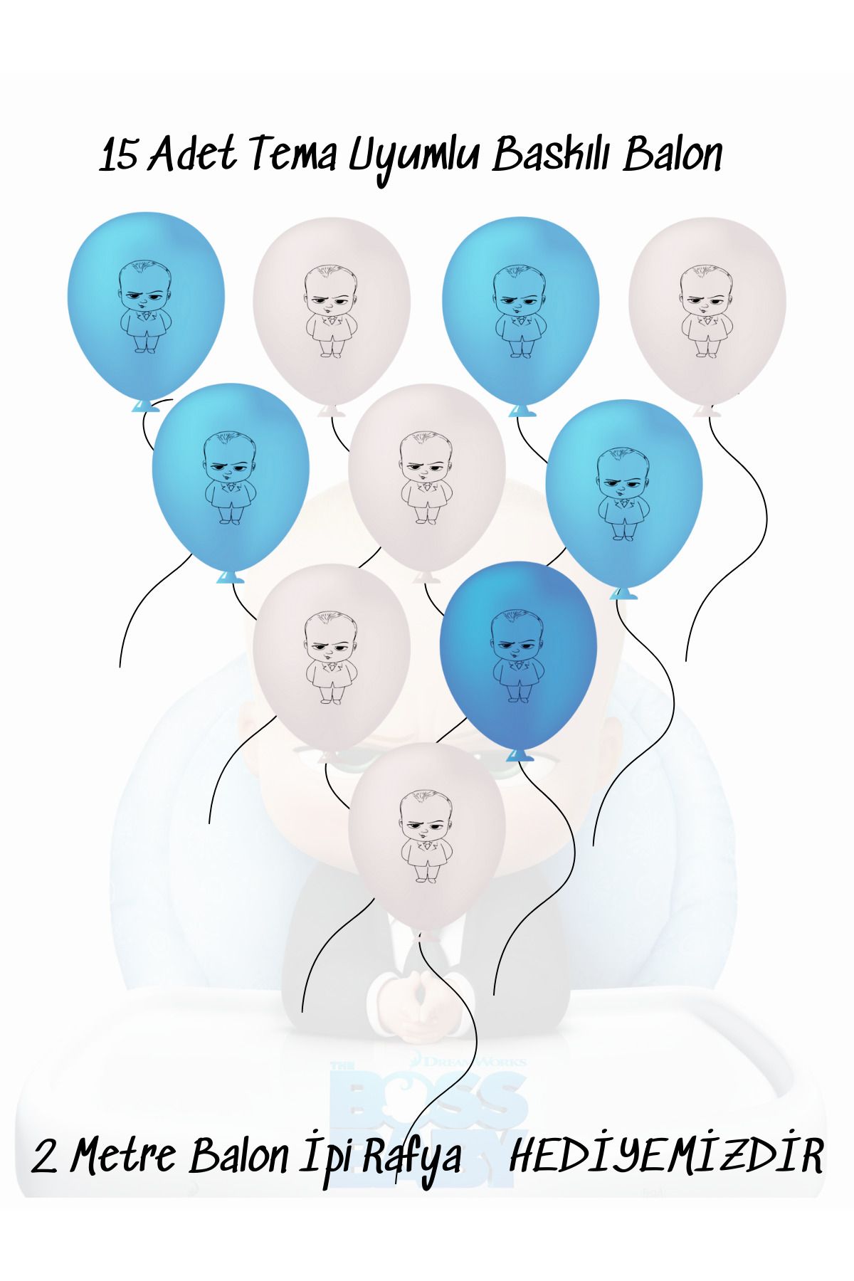 snowparty Patron Bebek Boss Baby Tema Uyumlu Doğum Günü Parti Balonu