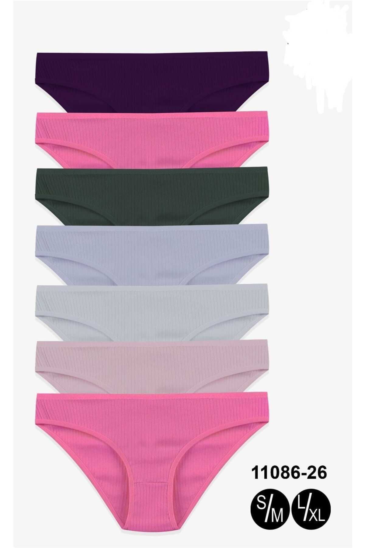 wear treasure Kadın Külot 7 li Pamuklu Fitilli Ribana KÜLOT