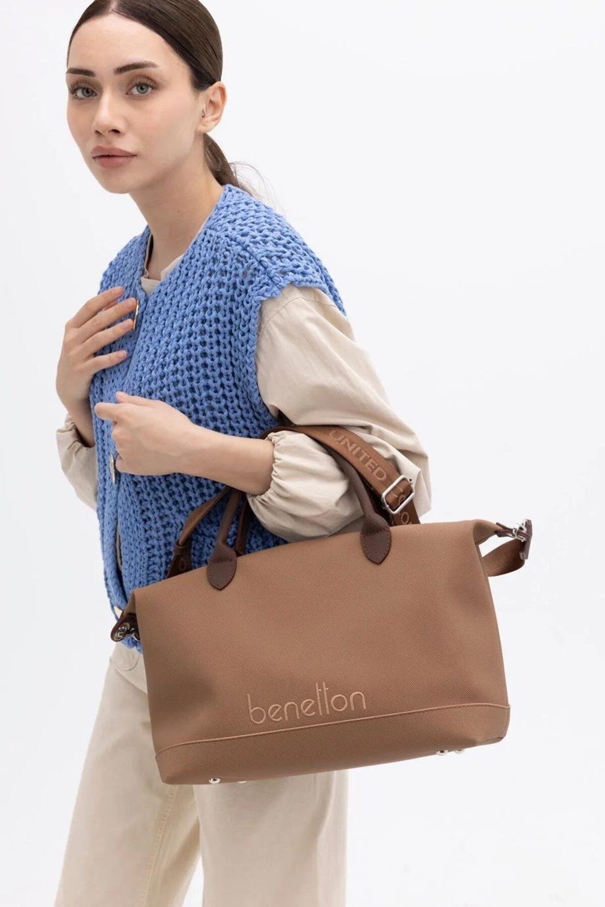 Nazen Giyim BENETTON CAMEL KAHVE ÇAPRAZ KADIN ÇANTA 1410-2K5