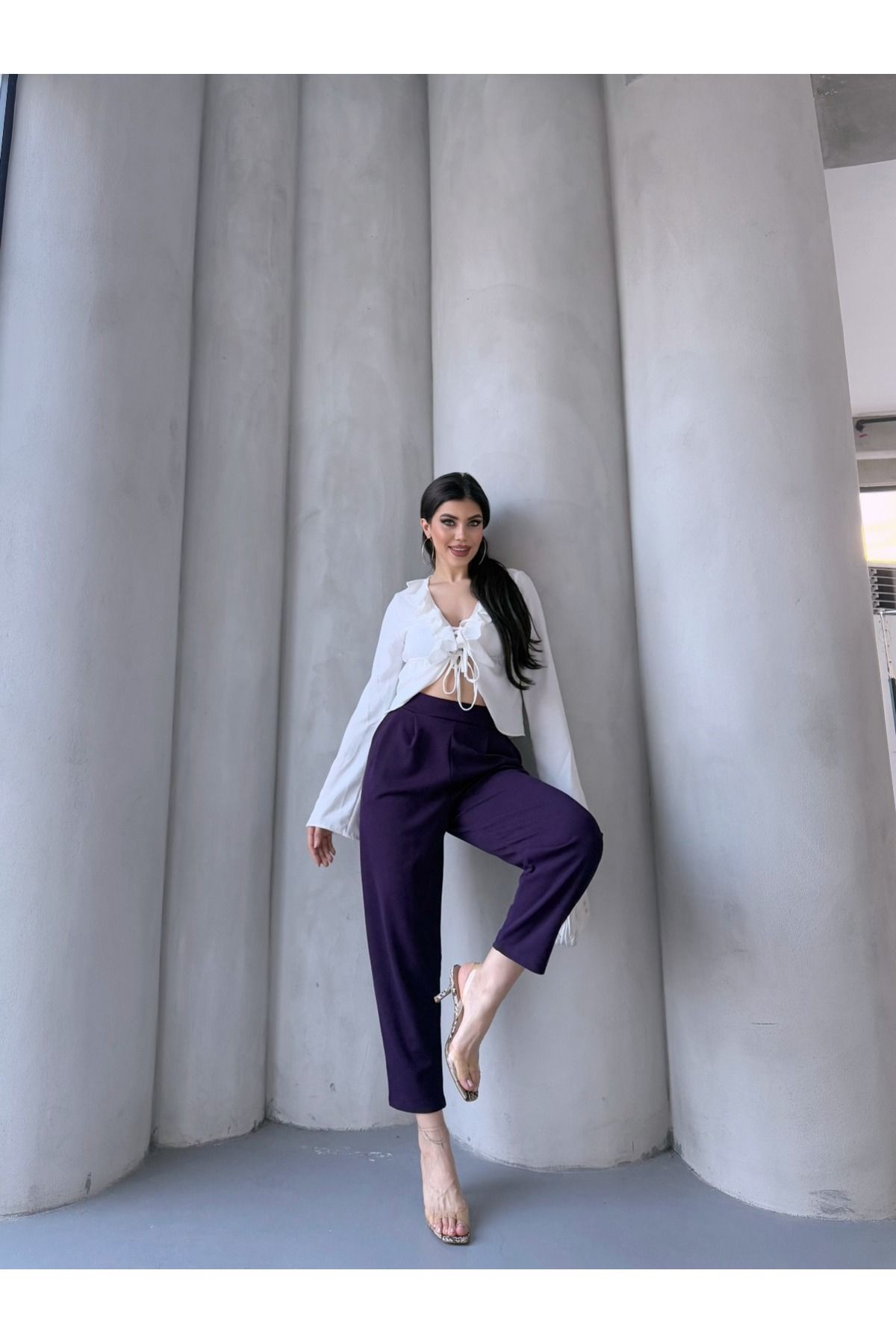 DAFFODİL Daffodil Scuba Krep Likralı Harem Pantolon – Model Y052