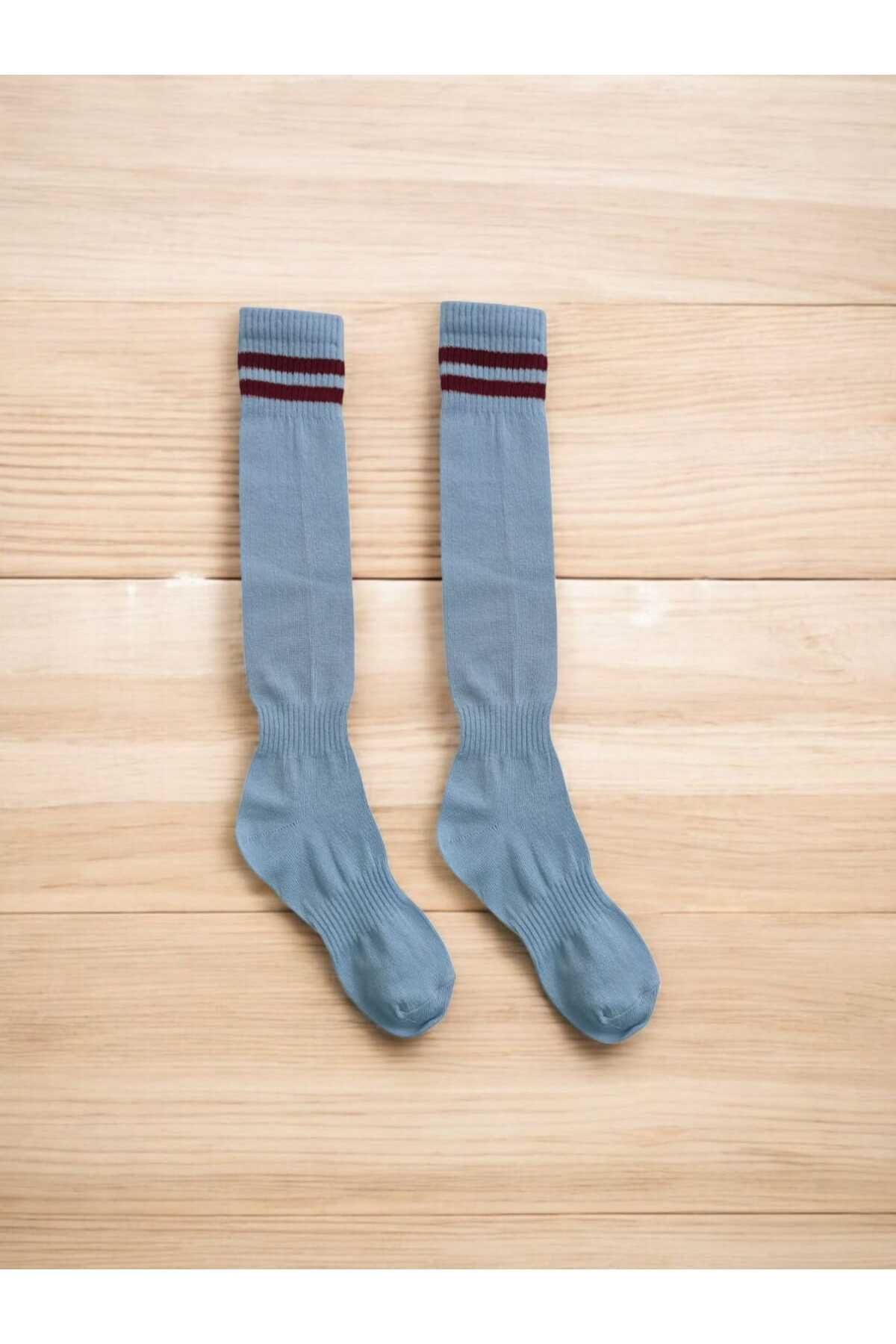 HAYEL 2 Çift Çok Renkli Çemberli Unisex Kız Erkek Çocuk Futbol Halı Saha Maç Çorabı Tozluk Spor Taraftar