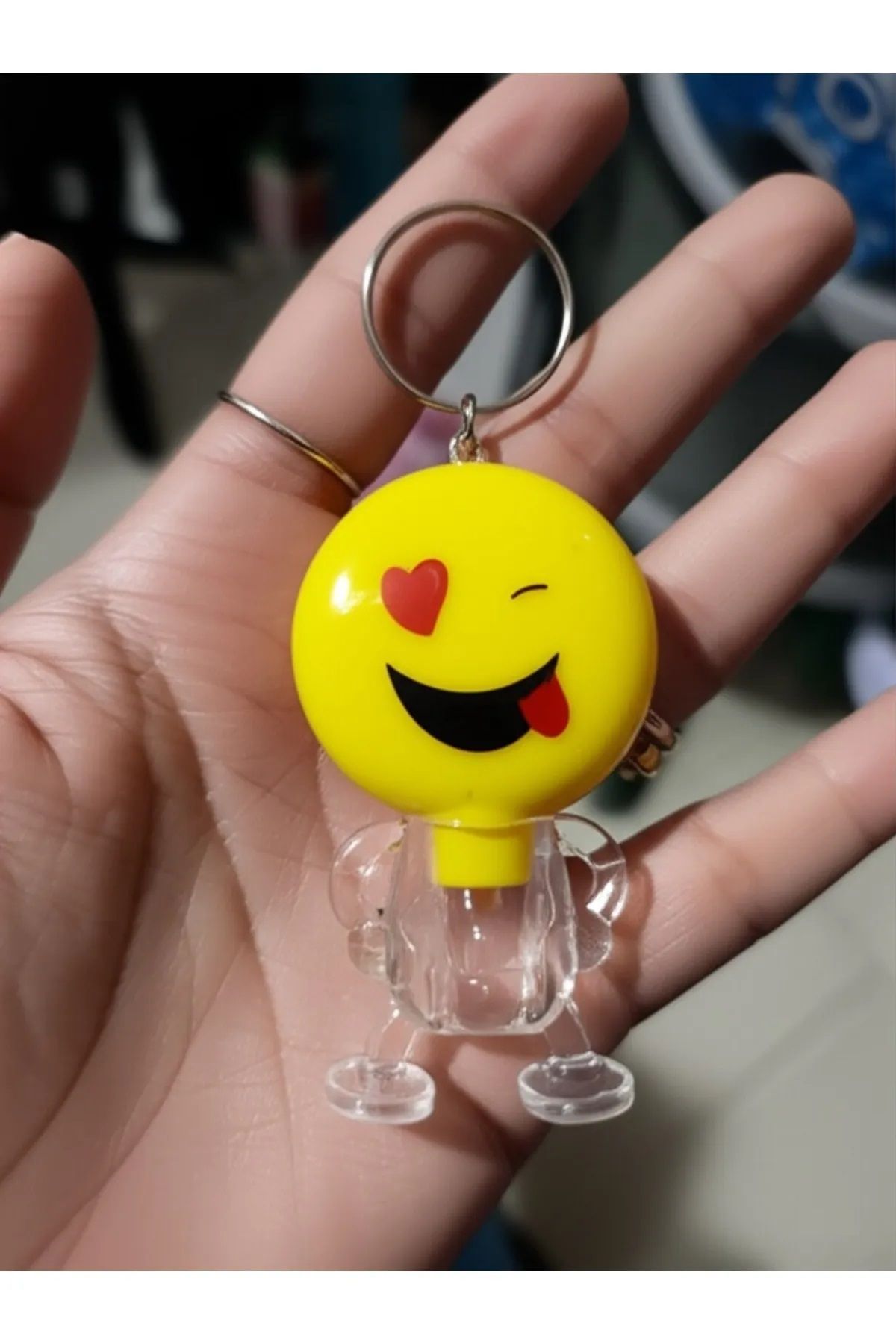 TAYEM Işıklı Emoji El Feneri Anahtarlık, Gülen Ağlayan Surat Anahtarlık Ve Çanta Aksesuarı