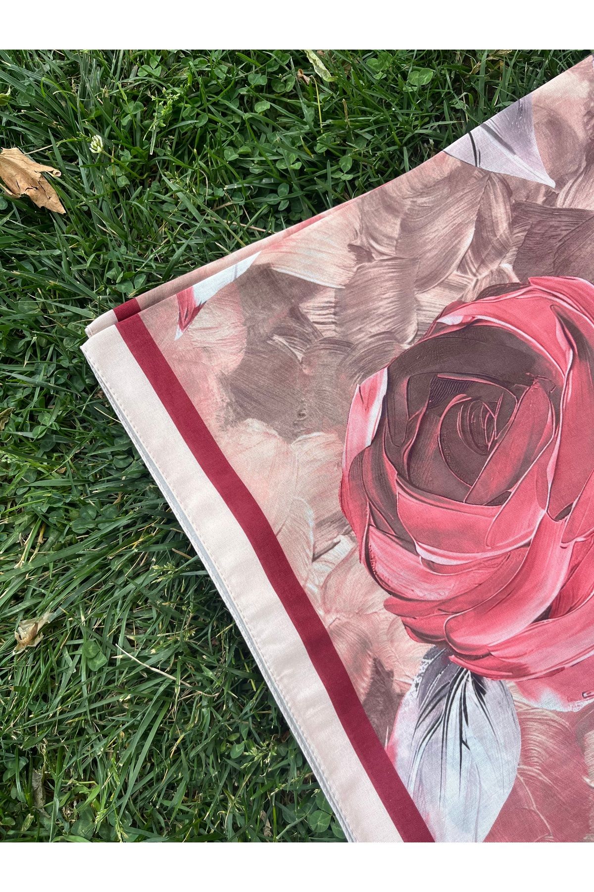 BOUTİCON Kokulu Çiçek Desenli Nar Çiçeği Soft Pamuklu Şal 75x180