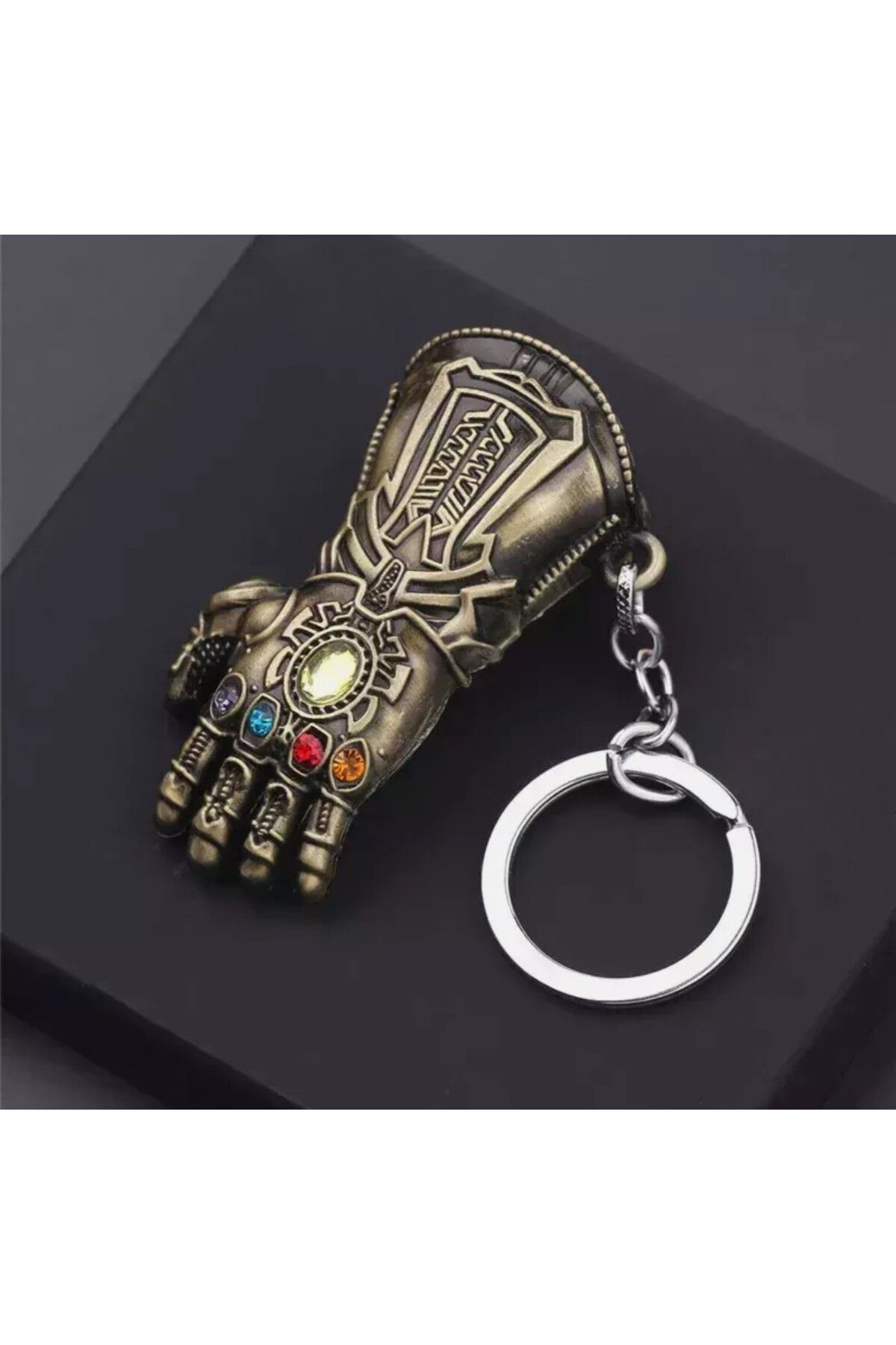 Mimi Aksesuar 3D Marvel Avengers Serisi (Thonos) Sonsuzluk Eldiveni Taşlı Metal Anahtarlık