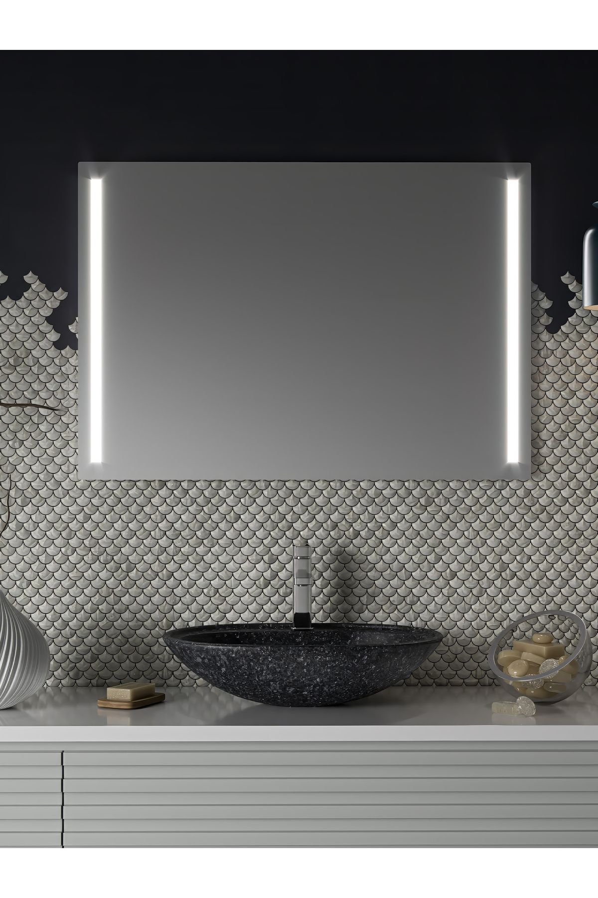 Albus Home - Vega LED Aydınlatmalı Ayna - Tri-Color + Dimmer + Defogger