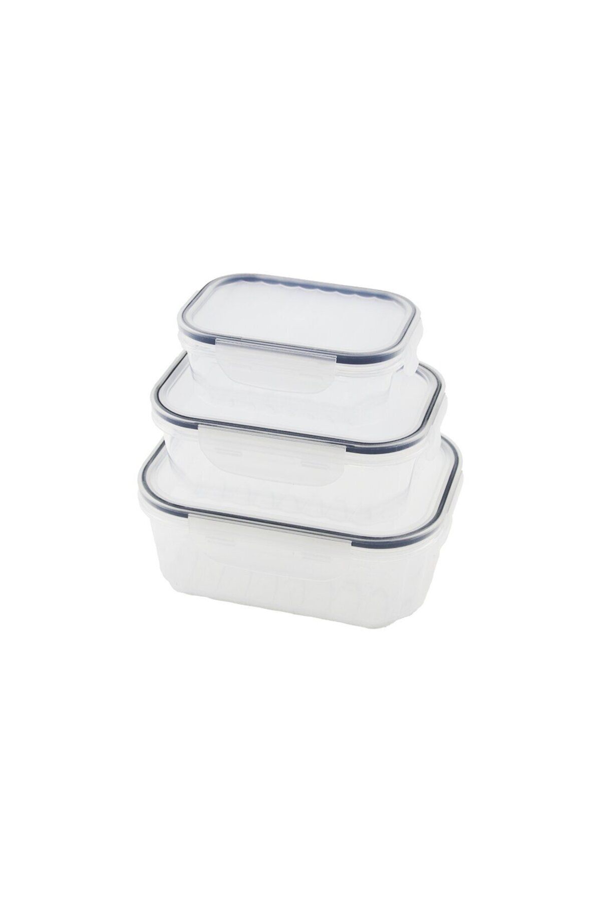 Vemora 3PCS QUİCK SIZDIRMAZ SAKLAMA KABI SETİ ŞEFFAF KAP - BUĞULU-CONTALI KAPAK 500-1000-1700ML (5166)