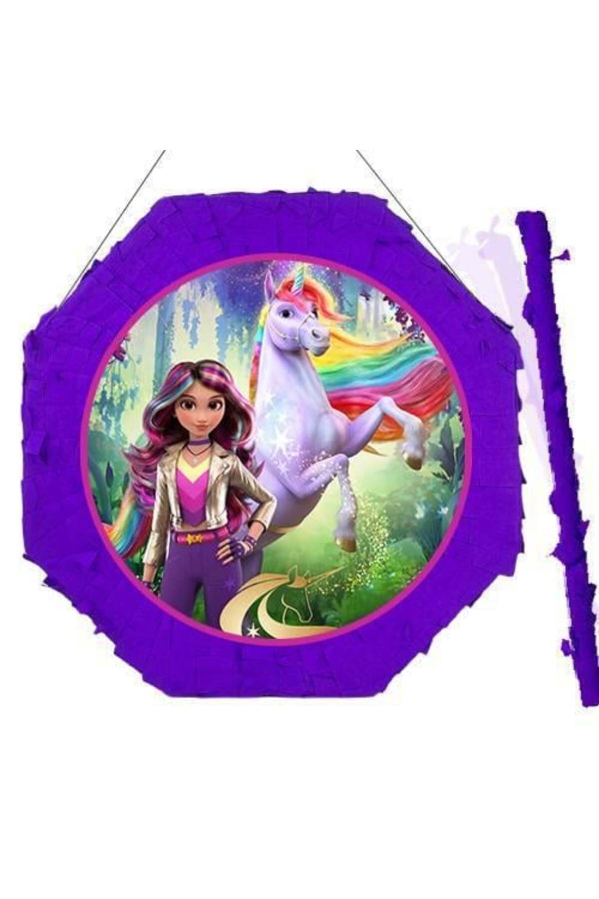 DODOMAR Pinyata Unicorn Akademi Pinyata 42 cm + Sopası