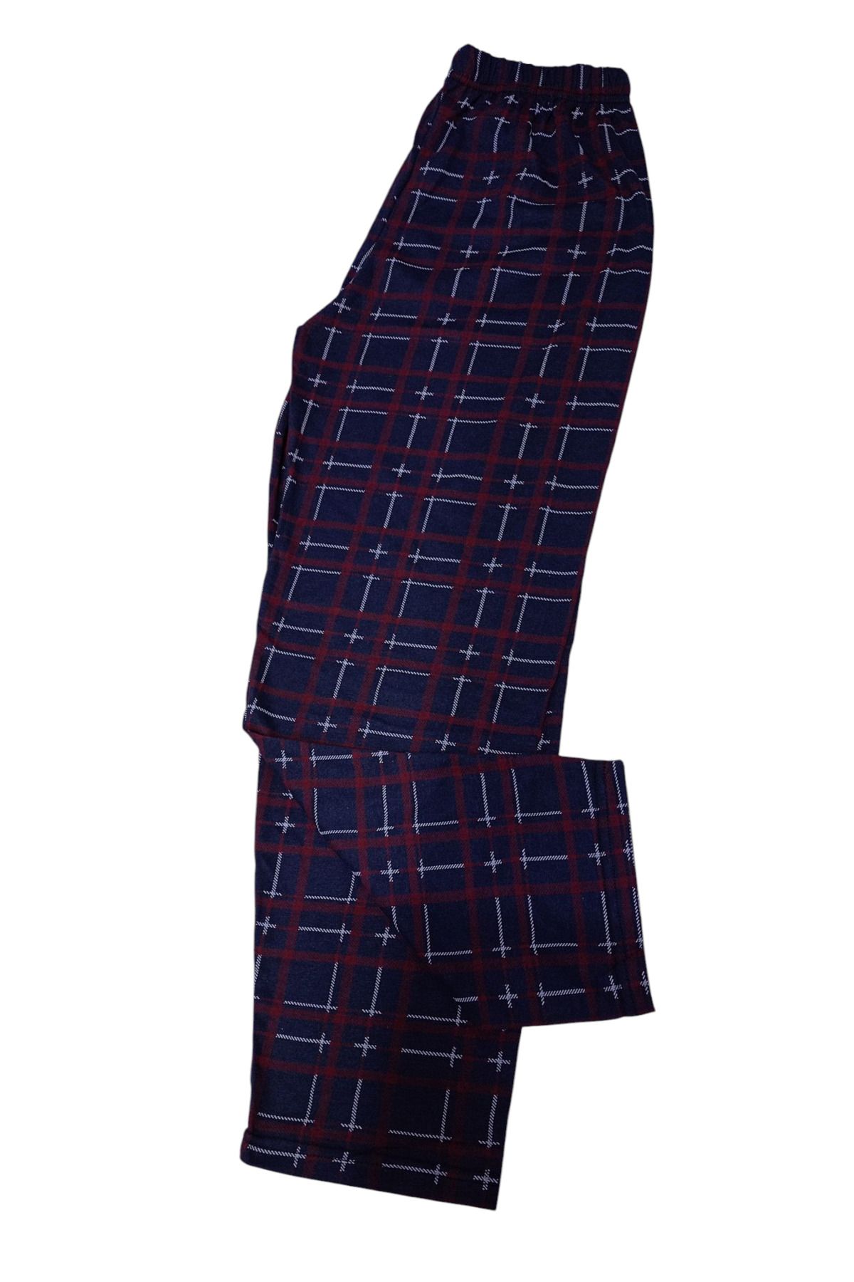 Ercan Erkek Lacivert Bordo Penye Pijama Altı