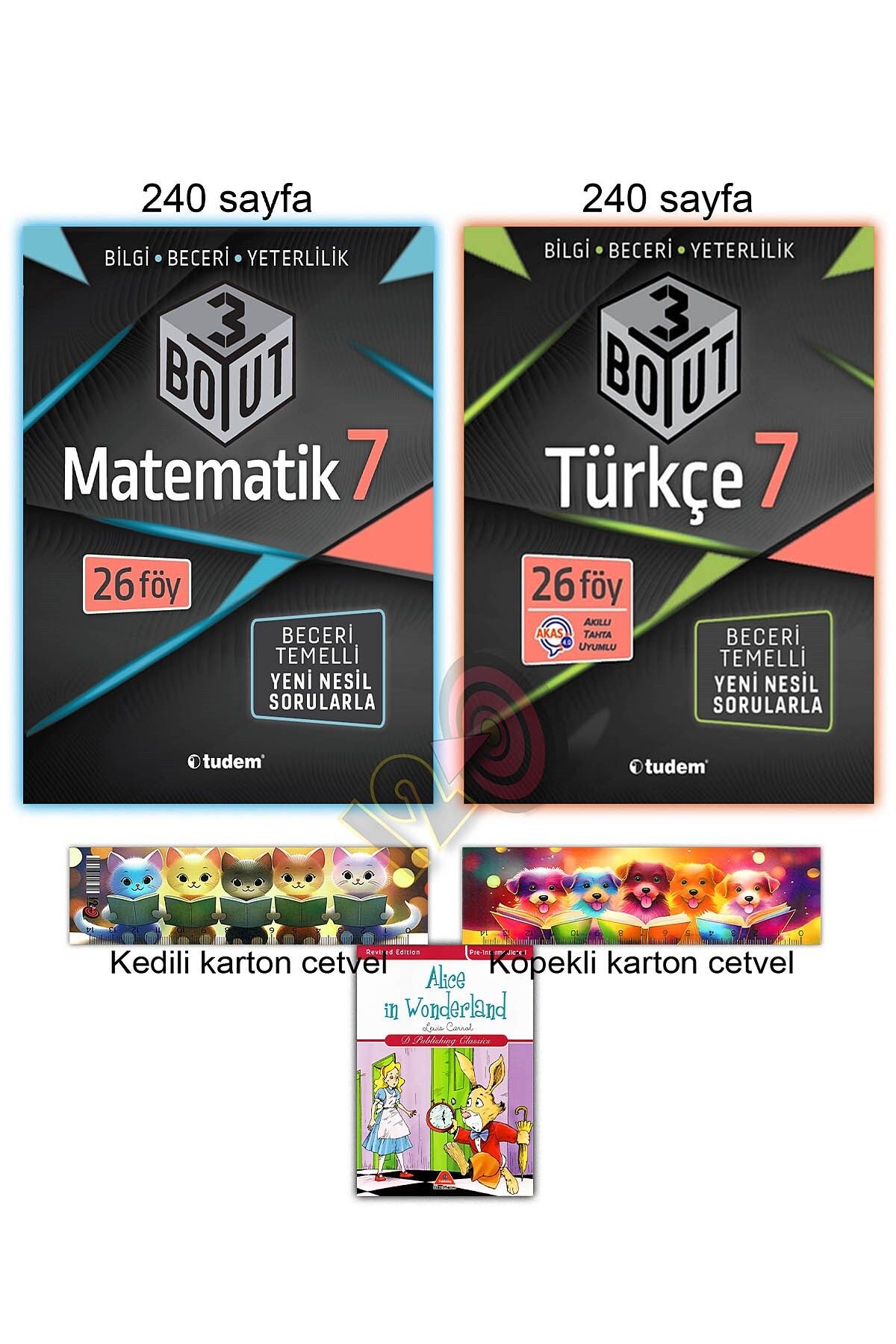Tudem Yayınları 7. Sınıf Türkçe Matematik 3 Boyut Bilgi Beceri Yeterlilik Test Alıştırma