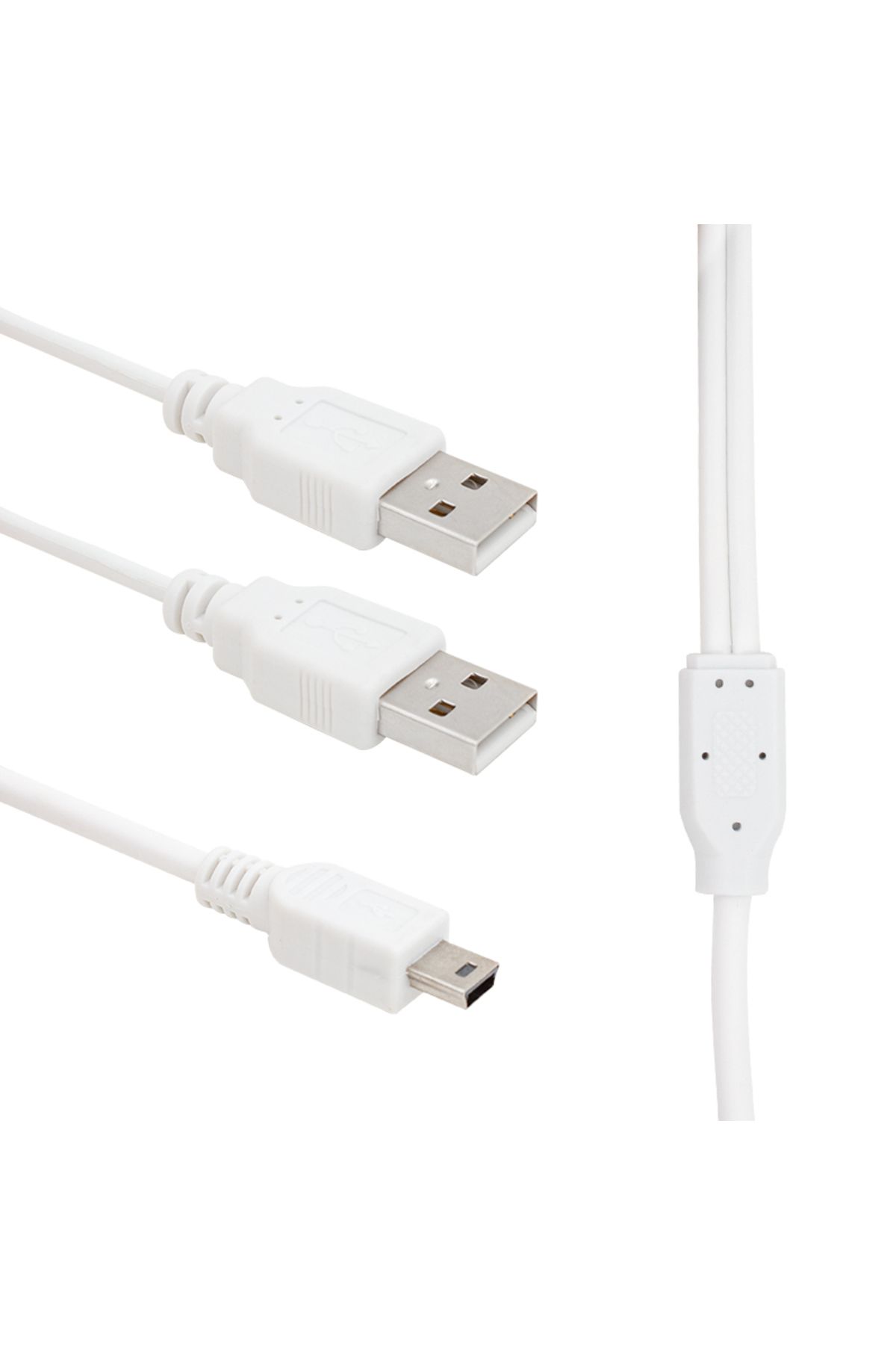 Vemora USB 2 X ERKEK - MİNİ USB 5 PİN (2.0V) 1.5 METRE KABLO (5166)