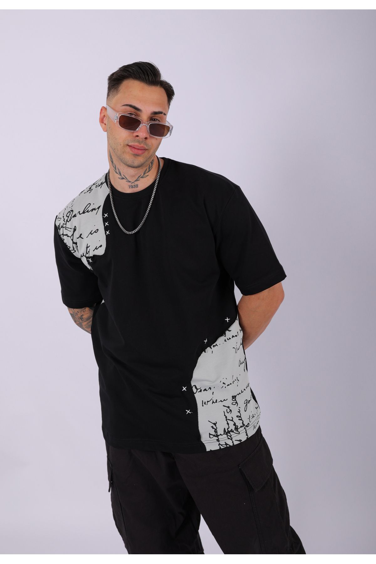 Lescho UNISEX PARÇALI OVERSIZE T-SHIRT