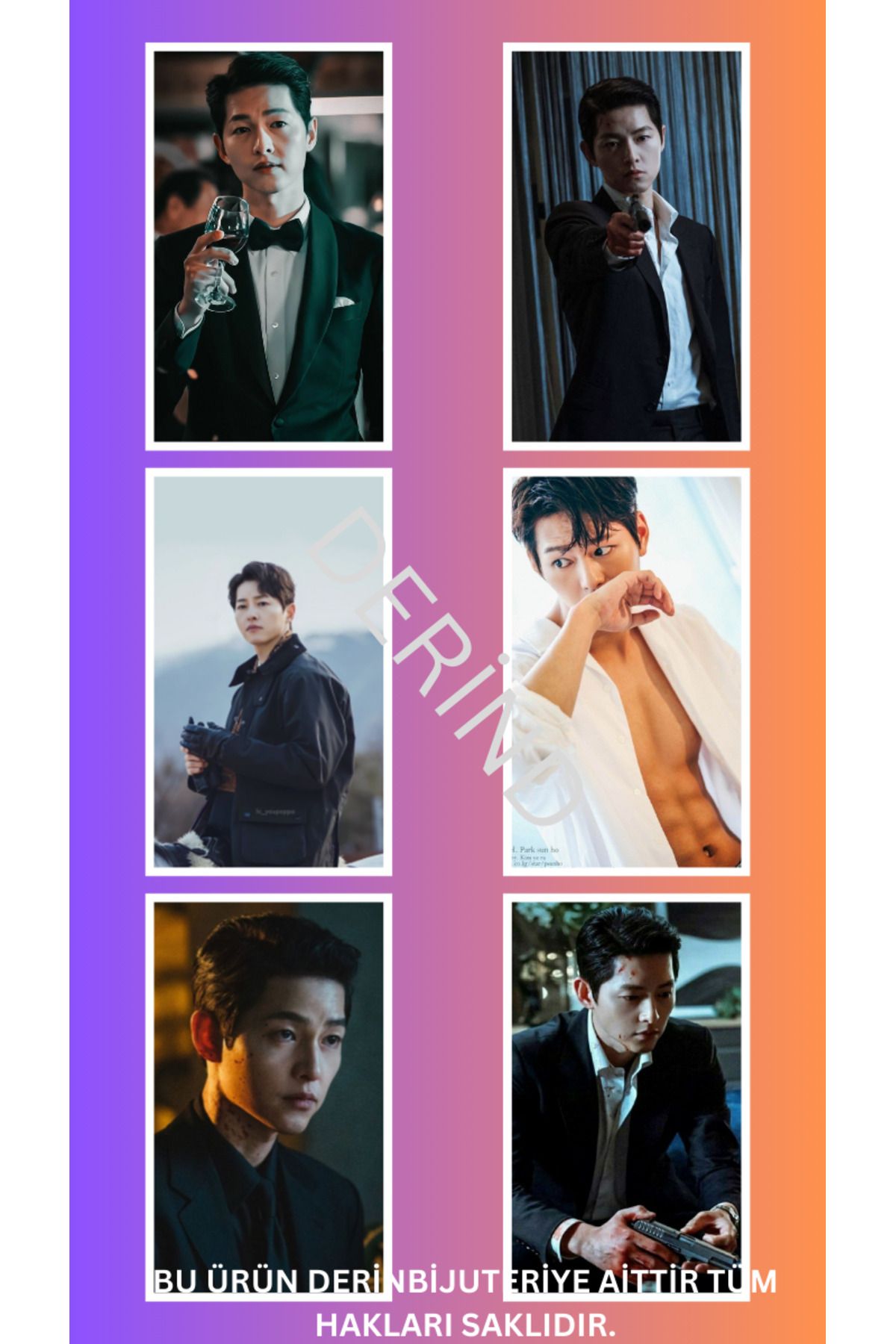 DERİND Vincenzo Song Joong-ki - Hong Hae-in kore dizisi anime 8 adet sticker