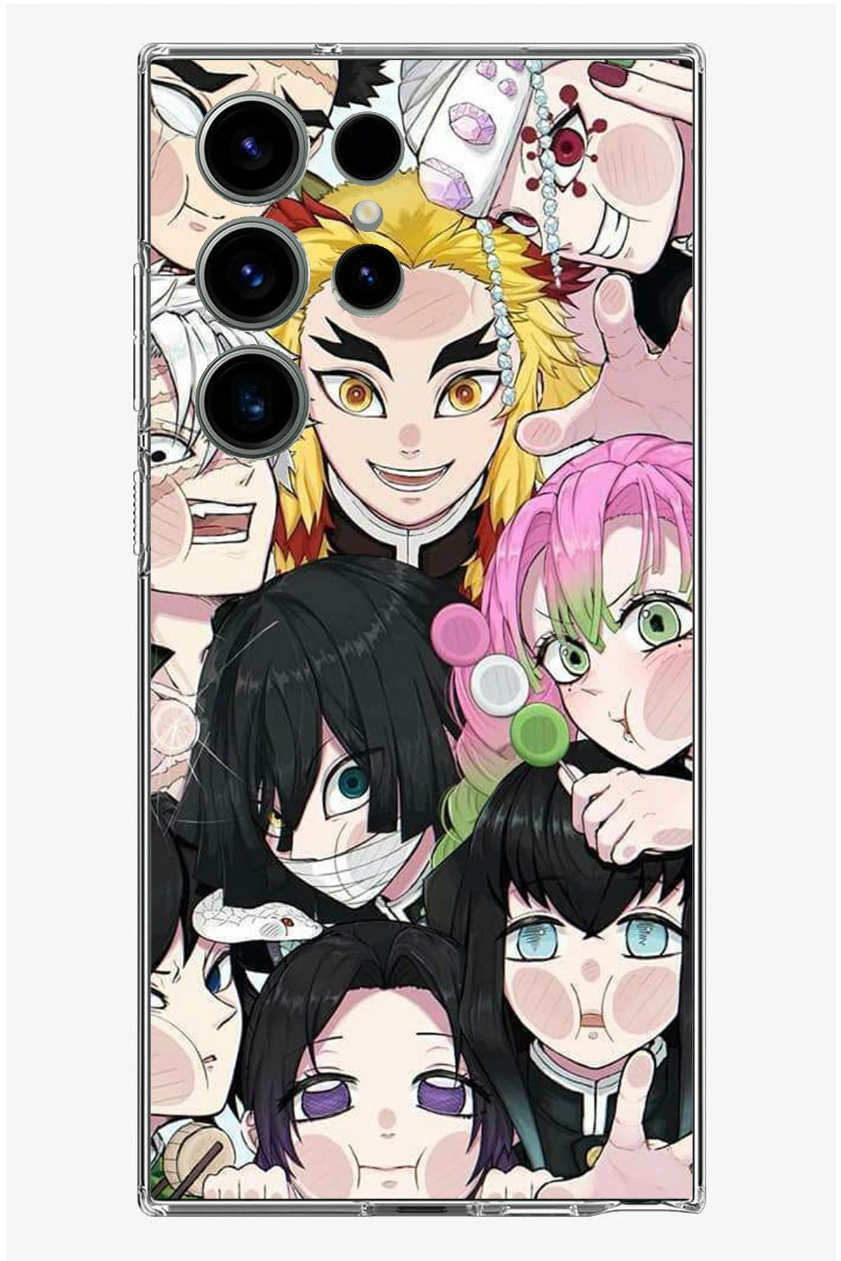 TechTree Samsung Galaxy S24 Ultra Uyumlu Demon Slayer Manga Şeffaf Silikon Kılıf