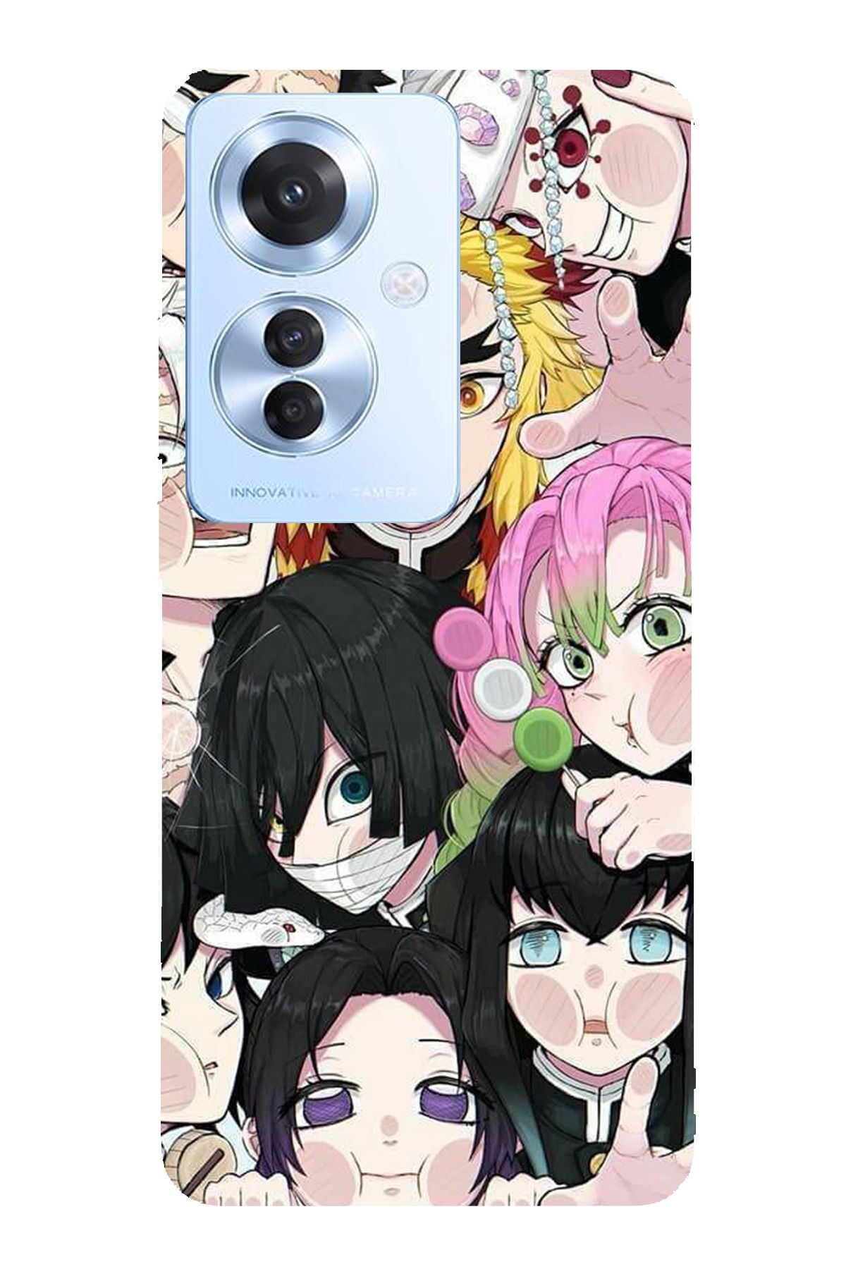 TechTree Oppo Reno 11F 5G Uyumlu Demon Slayer Manga Şeffaf Silikon Kılıf