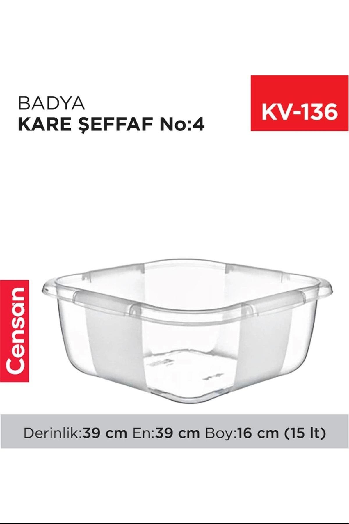 PRATİKOBA Kare Şeffaf Badya 1 Adet 4 No Royaleks-E167