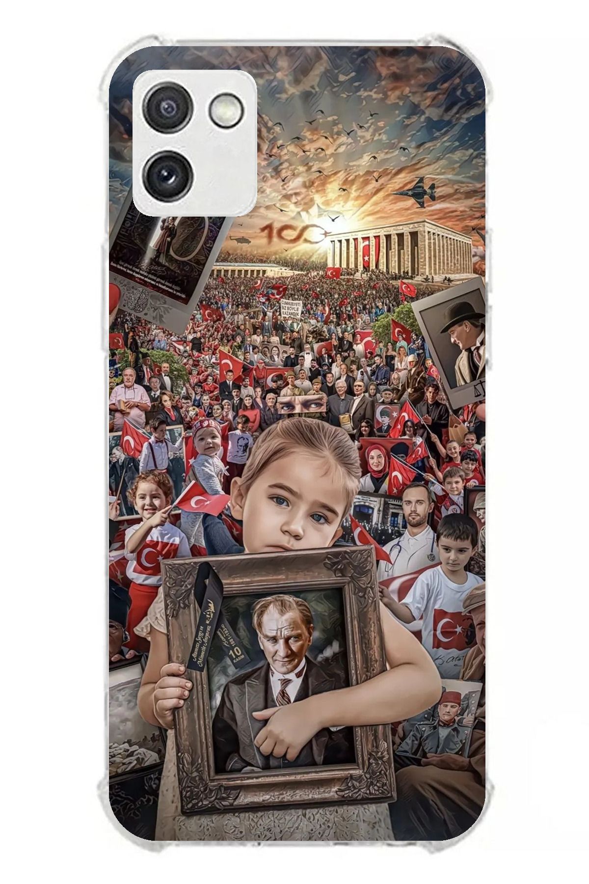 TechTree Samsung Galaxy A03 Uyumlu Anıtkabir Atatürk Portre Şeffaf Silikon Kılıf