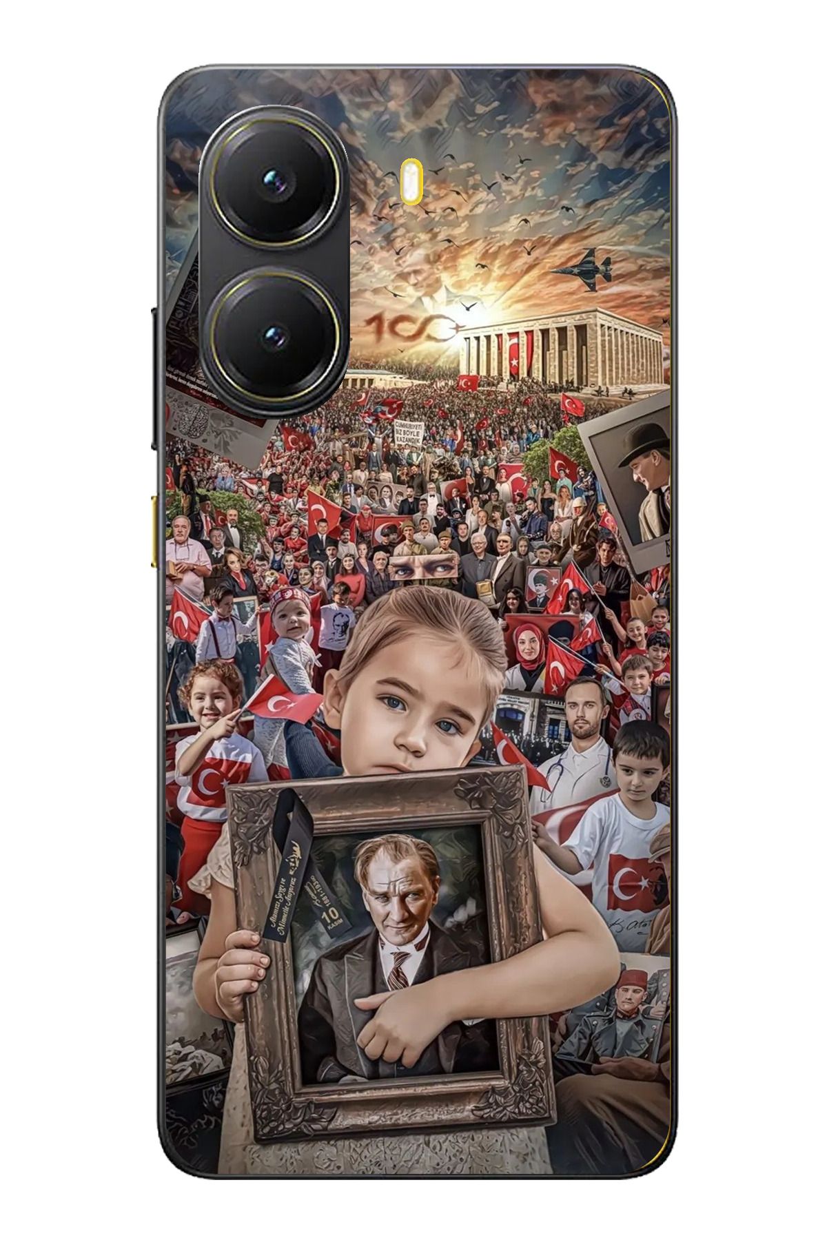 TechTree POCO X7 PRO Uyumlu Anıtkabir Atatürk Portre Şeffaf Silikon Kılıf