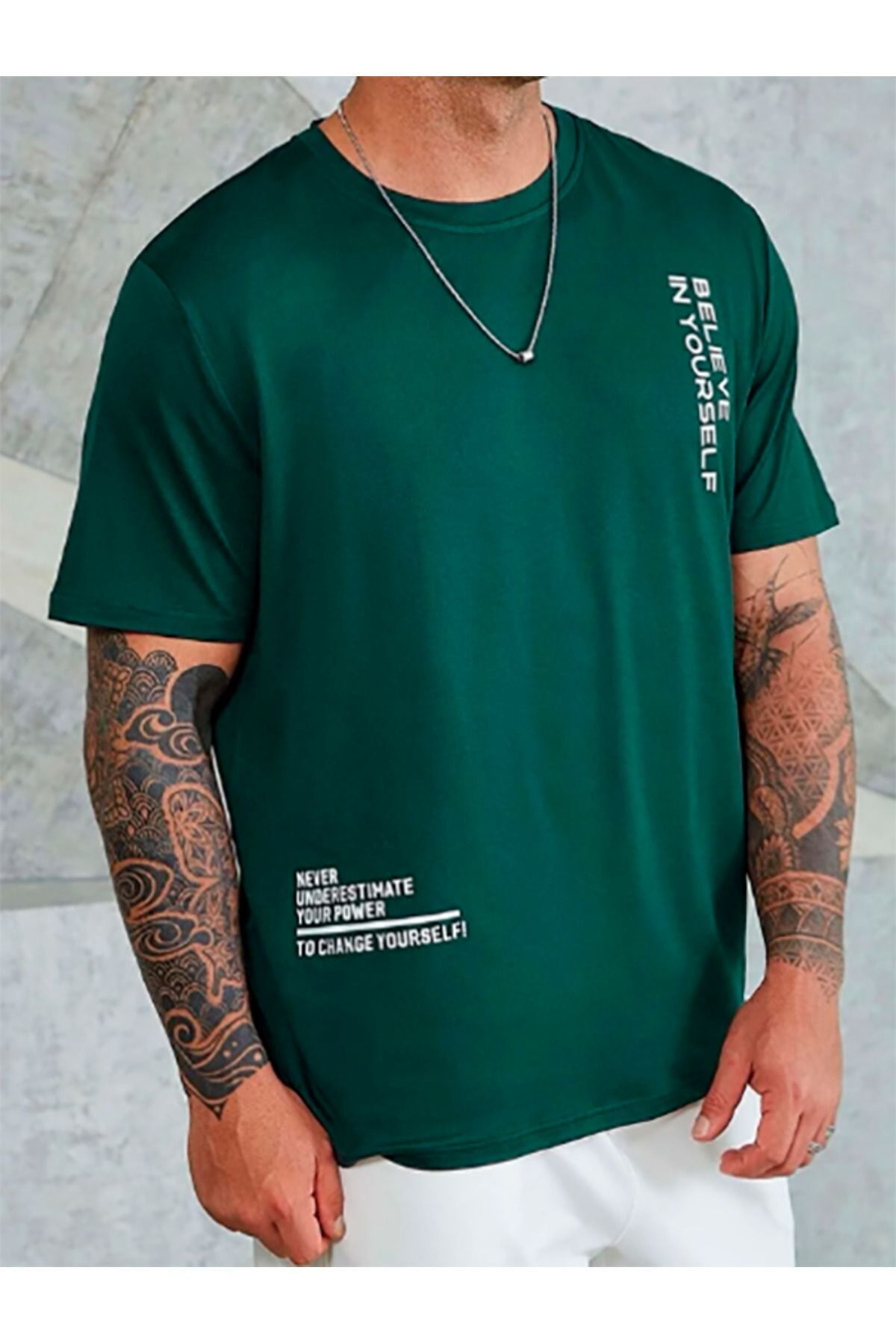 Tarzsokak Unisex Believe Baskılı Bisiklet Yaka