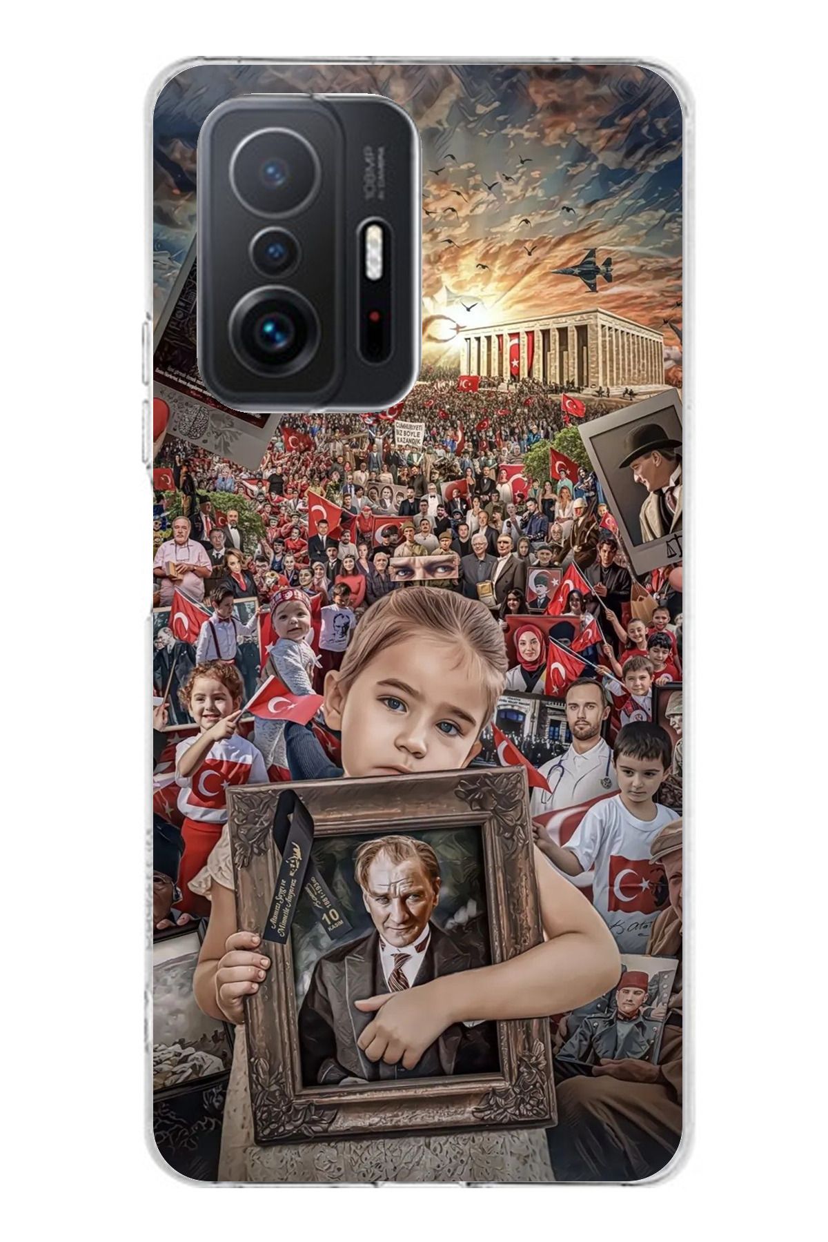 TechTree Mi 11T / 11T PRO Uyum Anıtkabir Atatürk Portre Şeffaf Silikon Kılıf