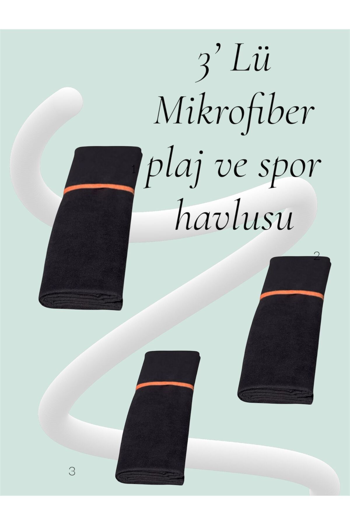 VAD 3'Lü MİKROFİBER ÇABUK KURUYAN PLAJ HAVLUSU 70x150 cm