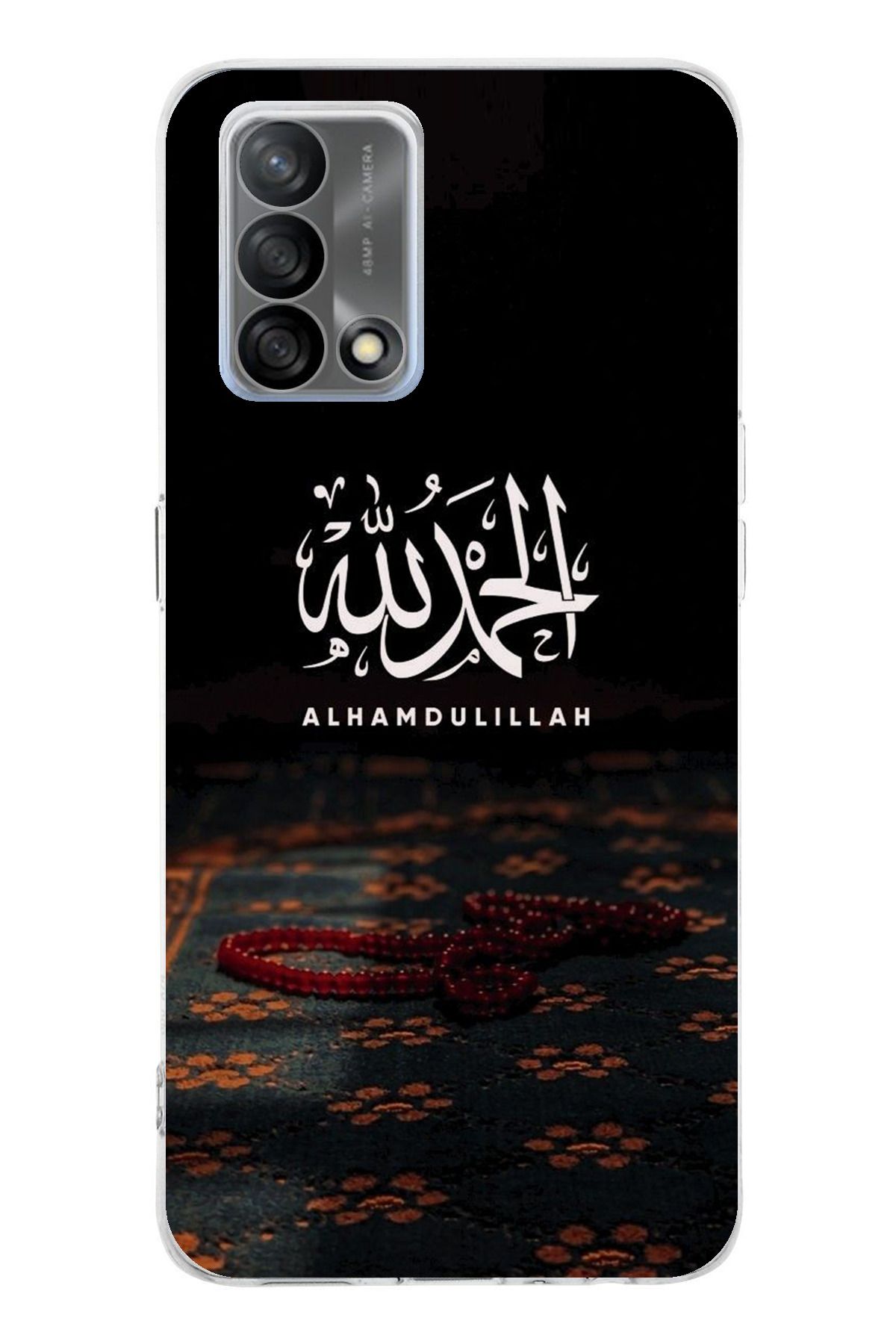TechTree OPPO A74 Uyumlu Elhamdülillah Tesbih Şeffaf Silikon Kılıf