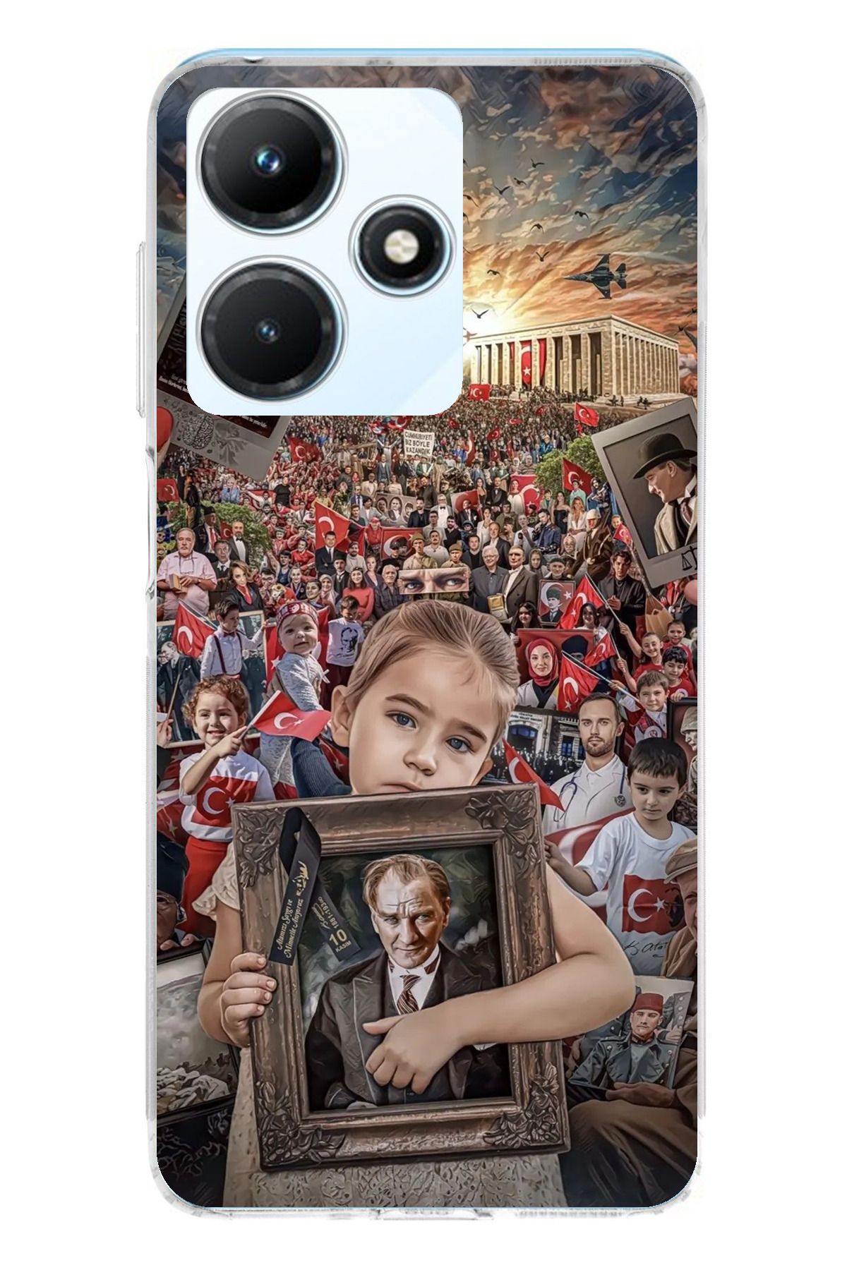 TechTree İnfinix Hot 30i Uyumlu Anıtkabir Atatürk Portre Şeffaf Silikon Kılıf