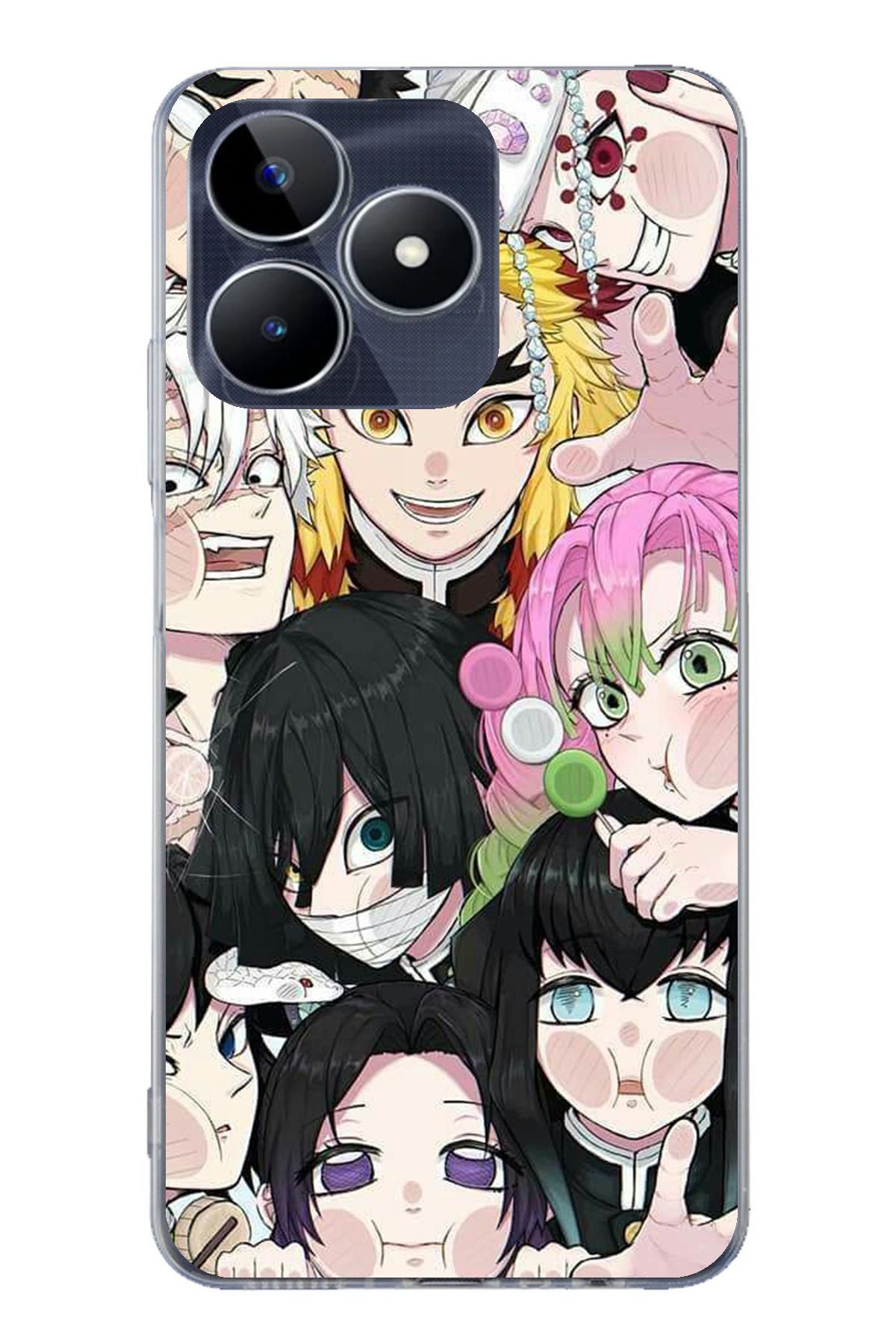 TechTree Realme C53 Uyumlu Demon Slayer Manga Şeffaf Silikon Kılıf
