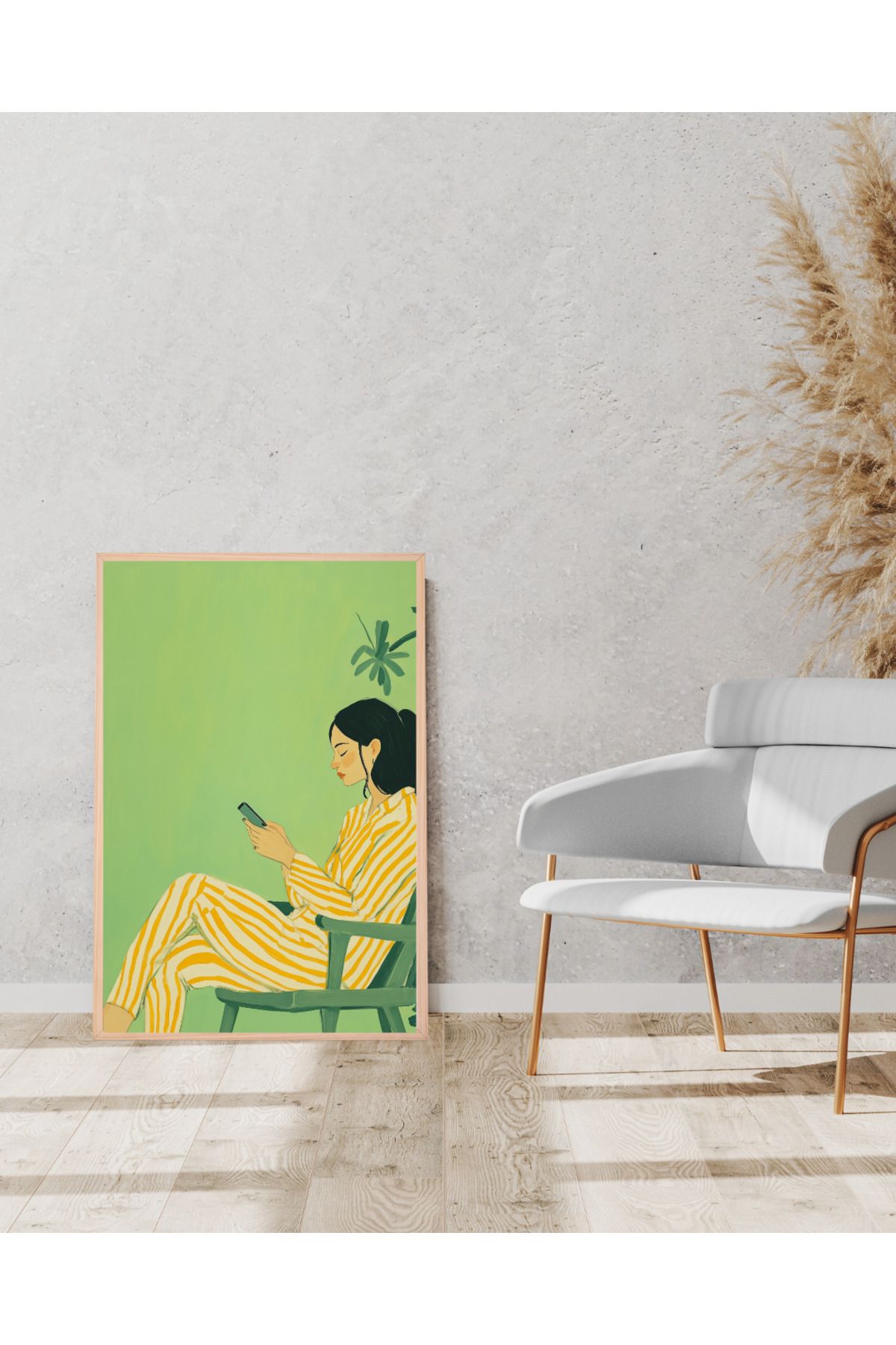 Tuba Decor Tek parça Ahşap Çerçeve Görünümlü MDF Tablo
