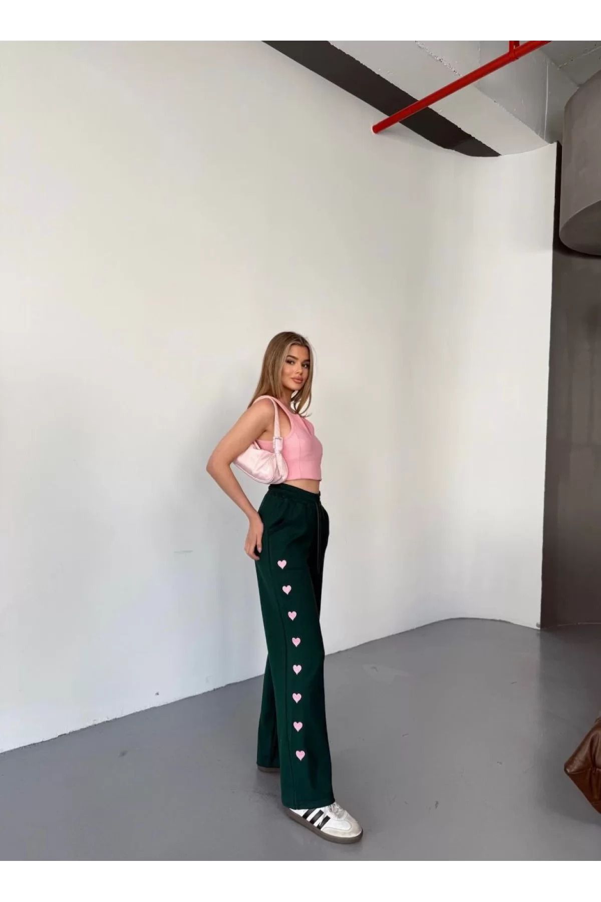 BBbutik Osy Modal Yumuşak Dokulu Kumaş Nakış işlemeli Rahat Bol Paça Eşofman Pantalon