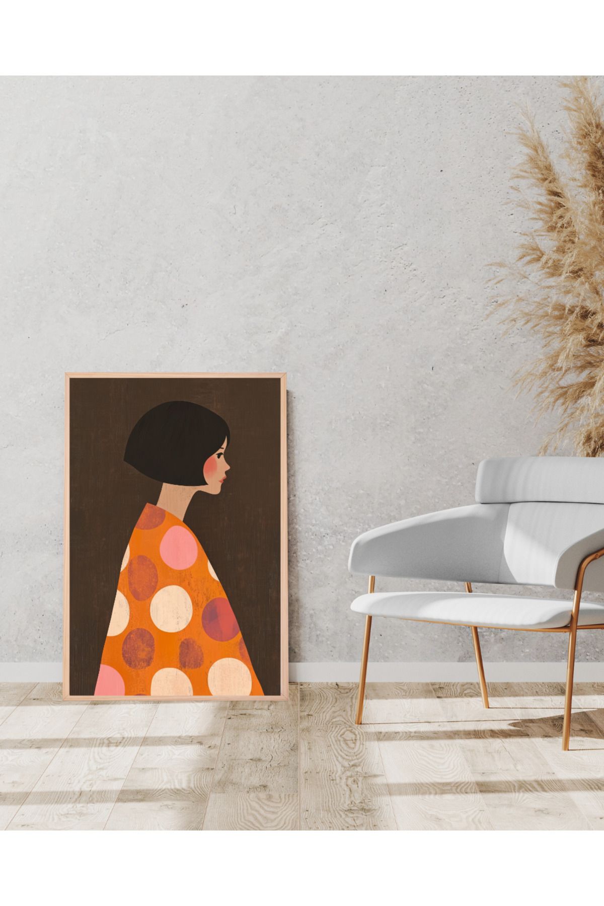 Tuba Decor Tek parça Ahşap Çerçeve Görünümlü MDF Tablo