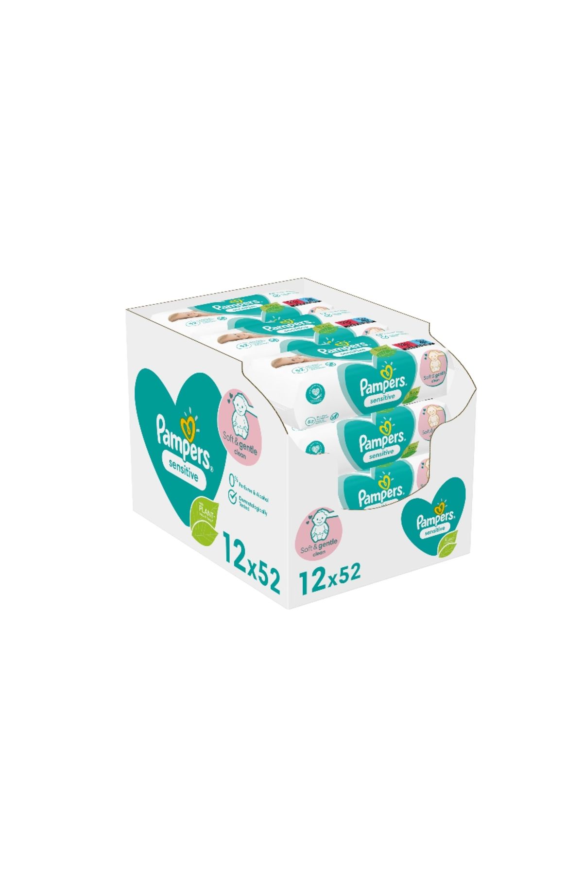 Pampers Sensitive Servetele Umede 12 X 52, 624 Bucati - One Size