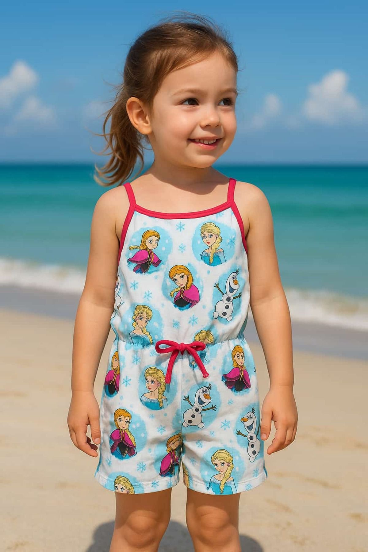 BEREKET BABY Kız Bebek Tulum Dantelli Kısa Kollu 2-6 Yaş