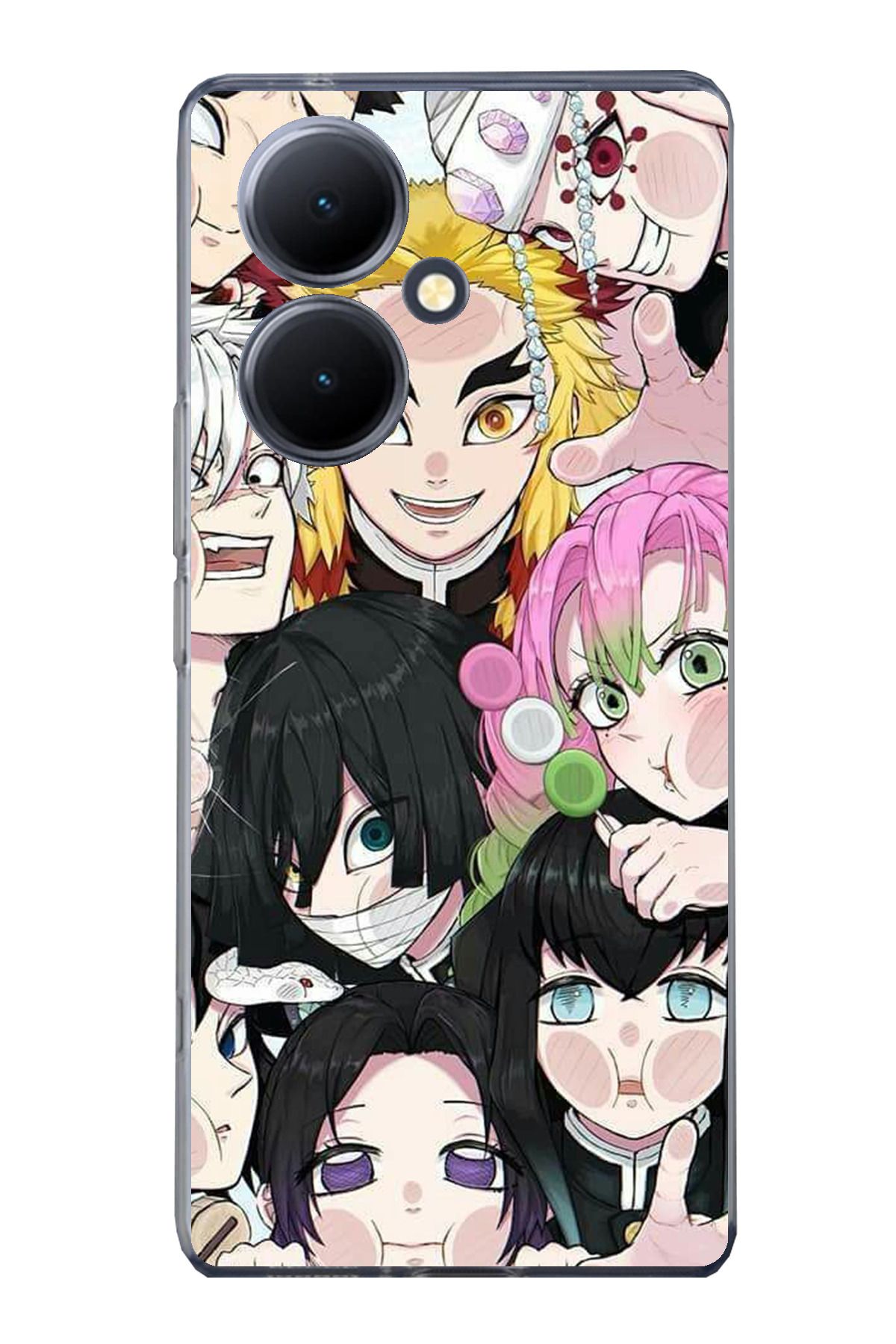 TechTree Vivo V29 Lite 5G Uyumlu Demon Slayer Manga Şeffaf Silikon Kılıf