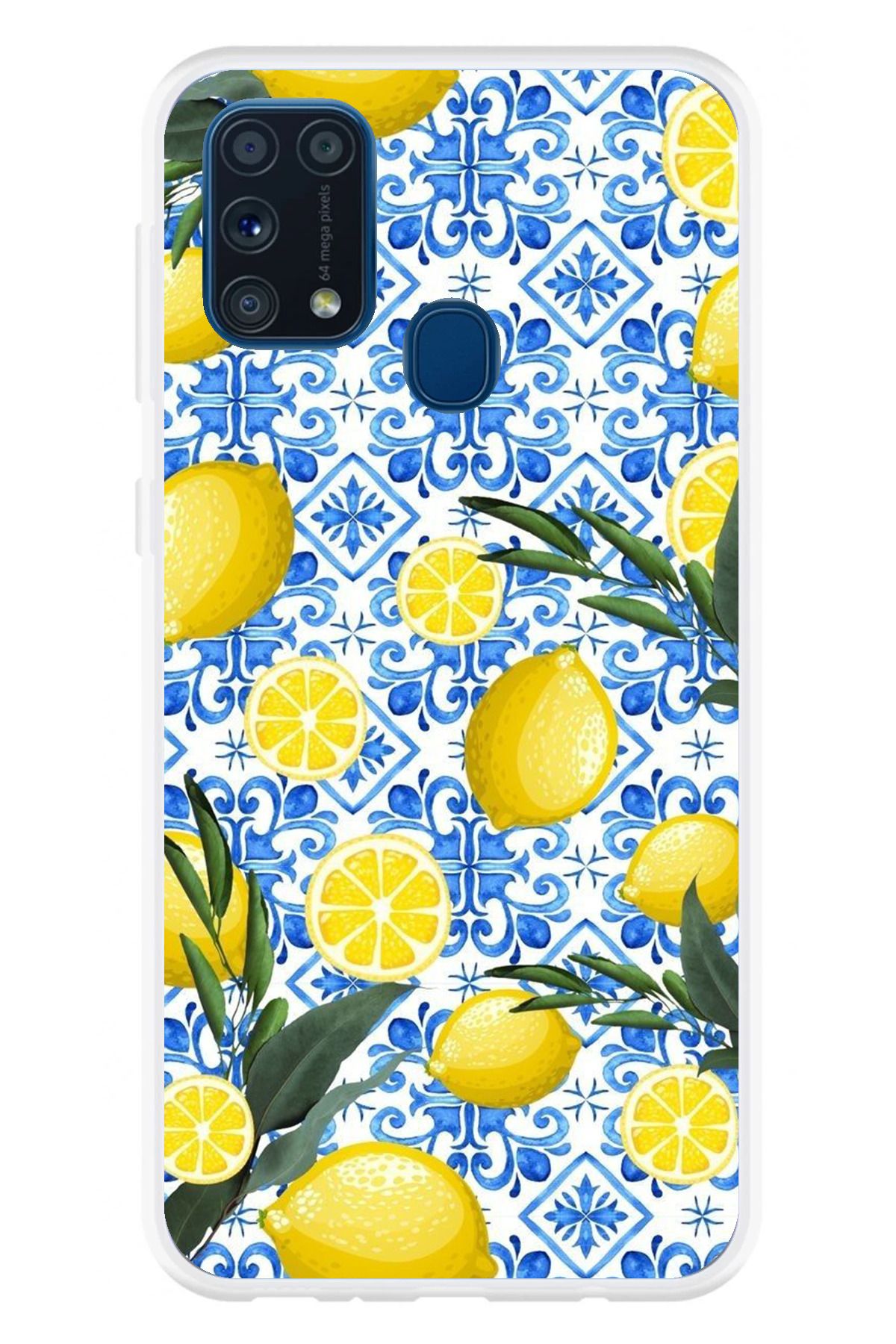 TechTree Samsung Galaxy M31 Uyumlu Limon Sulu Boya Şeffaf Silikon Kılıf