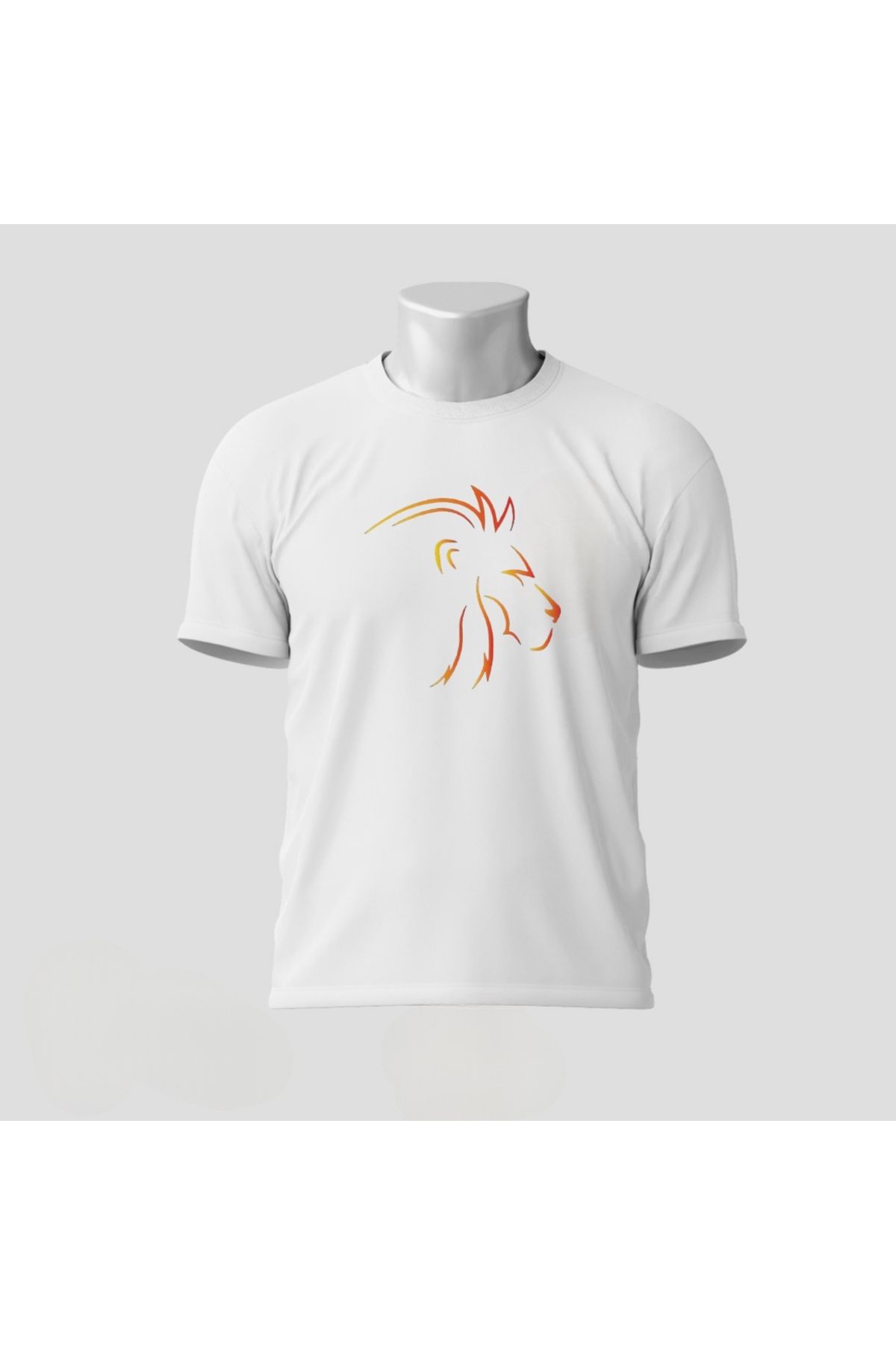 SARI ASLAN TEMALI TSHIRT %100 PAMUK