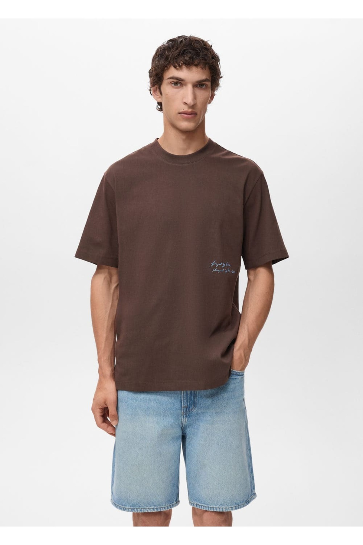 Kayık desenli pamuklu tişört