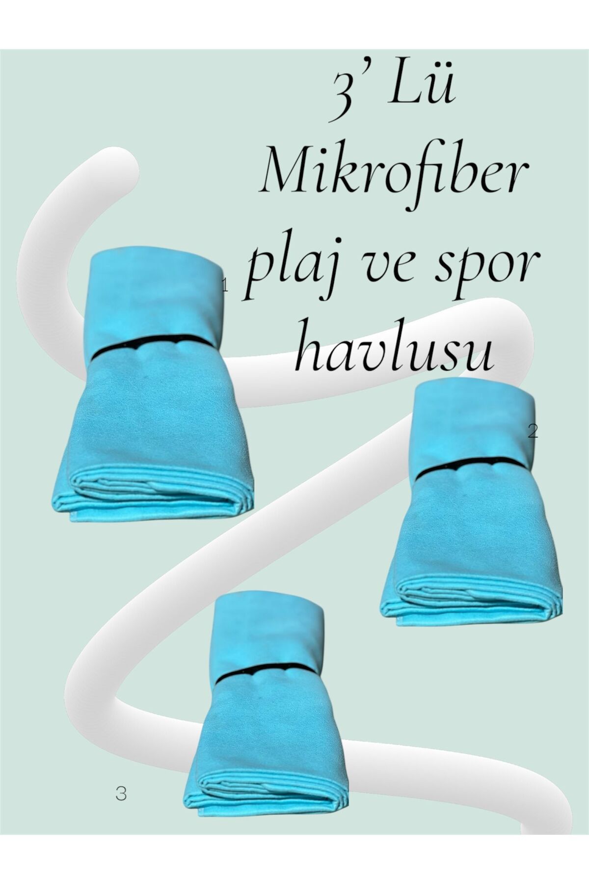 VAD 3'Lü MİKROFİBER ÇABUK KURUYAN PLAJ HAVLUSU 70x150 cm