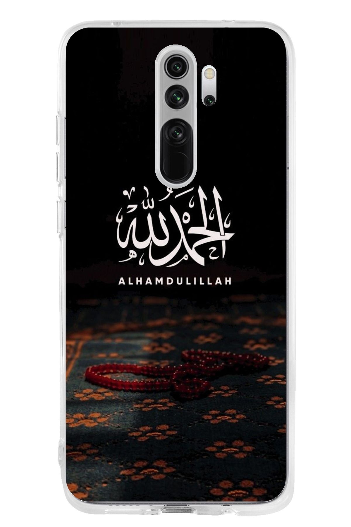 TechTree Redmi Note 8 Pro Uyumlu Elhamdülillah Tesbih Şeffaf Silikon Kılıf