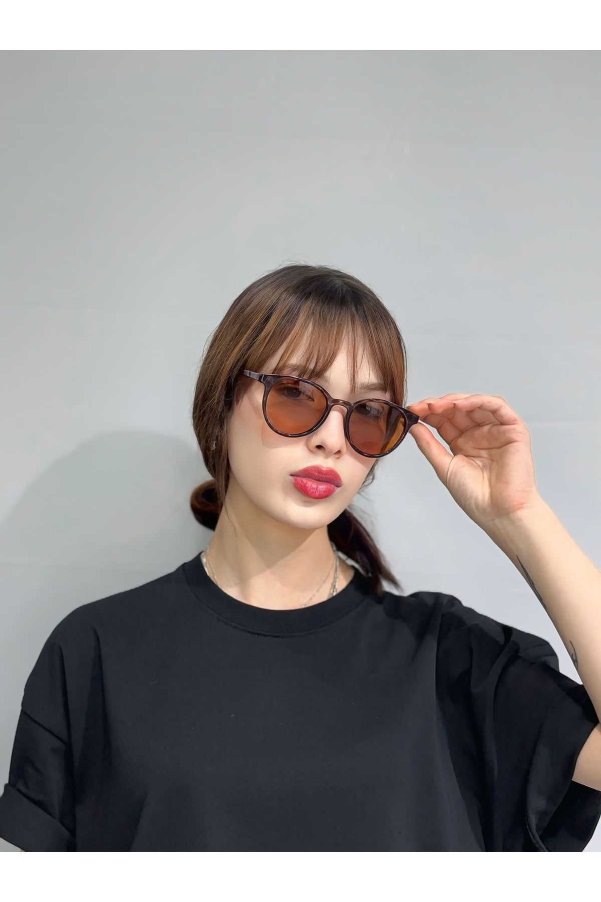 ZELİOR Unisex Leopar Yuvarlak Çerçeveli Güneş Gözlüğü