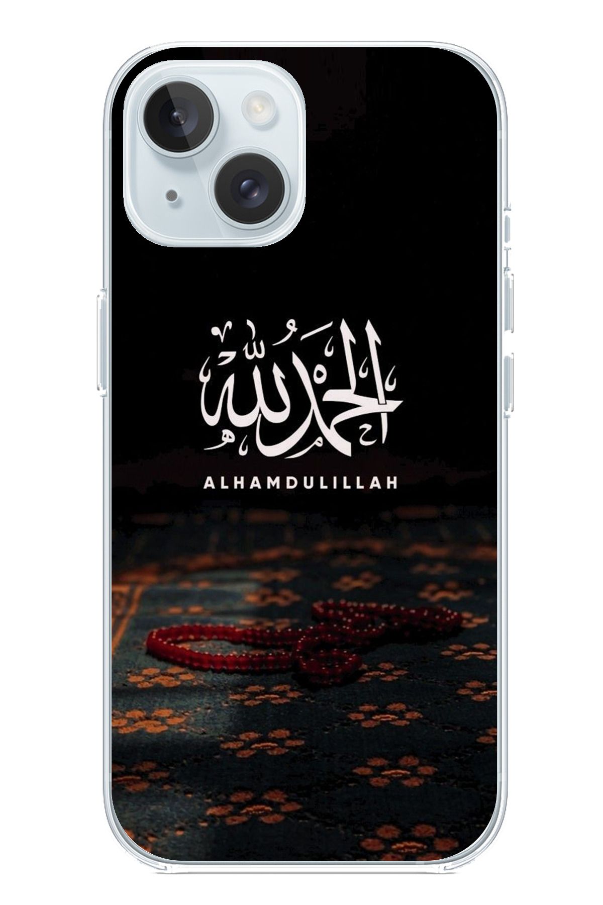 TechTree iPhone 15 Uyumlu Elhamdülillah Tesbih Şeffaf Silikon Kılıf