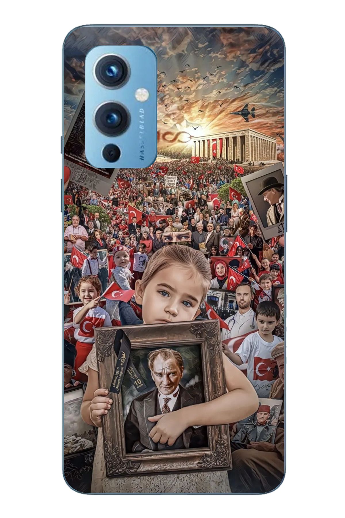 TechTree Oneplus 9 Uyumlu Anıtkabir Atatürk Portre Şeffaf Silikon Kılıf