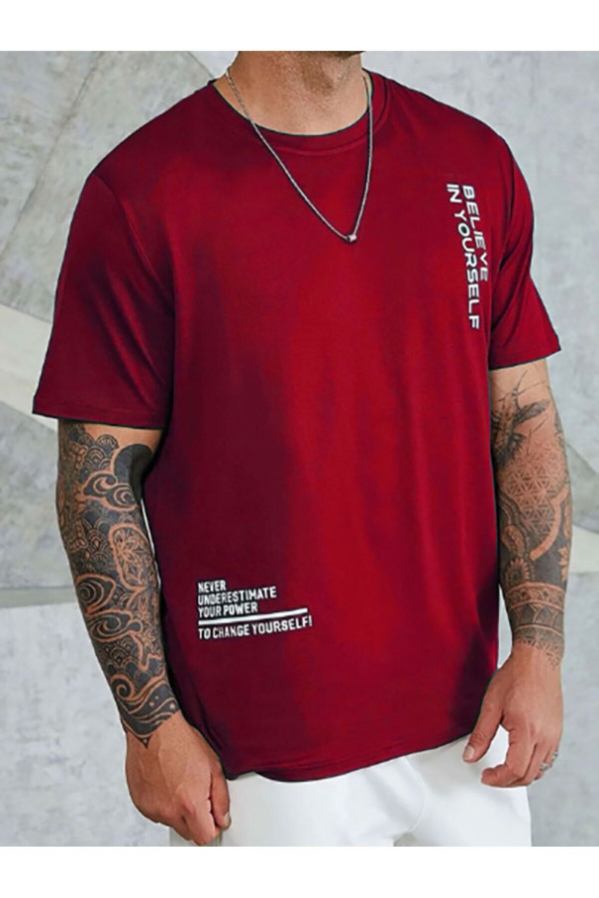 Tarzsokak Unisex Believe Baskılı Bisiklet Yaka