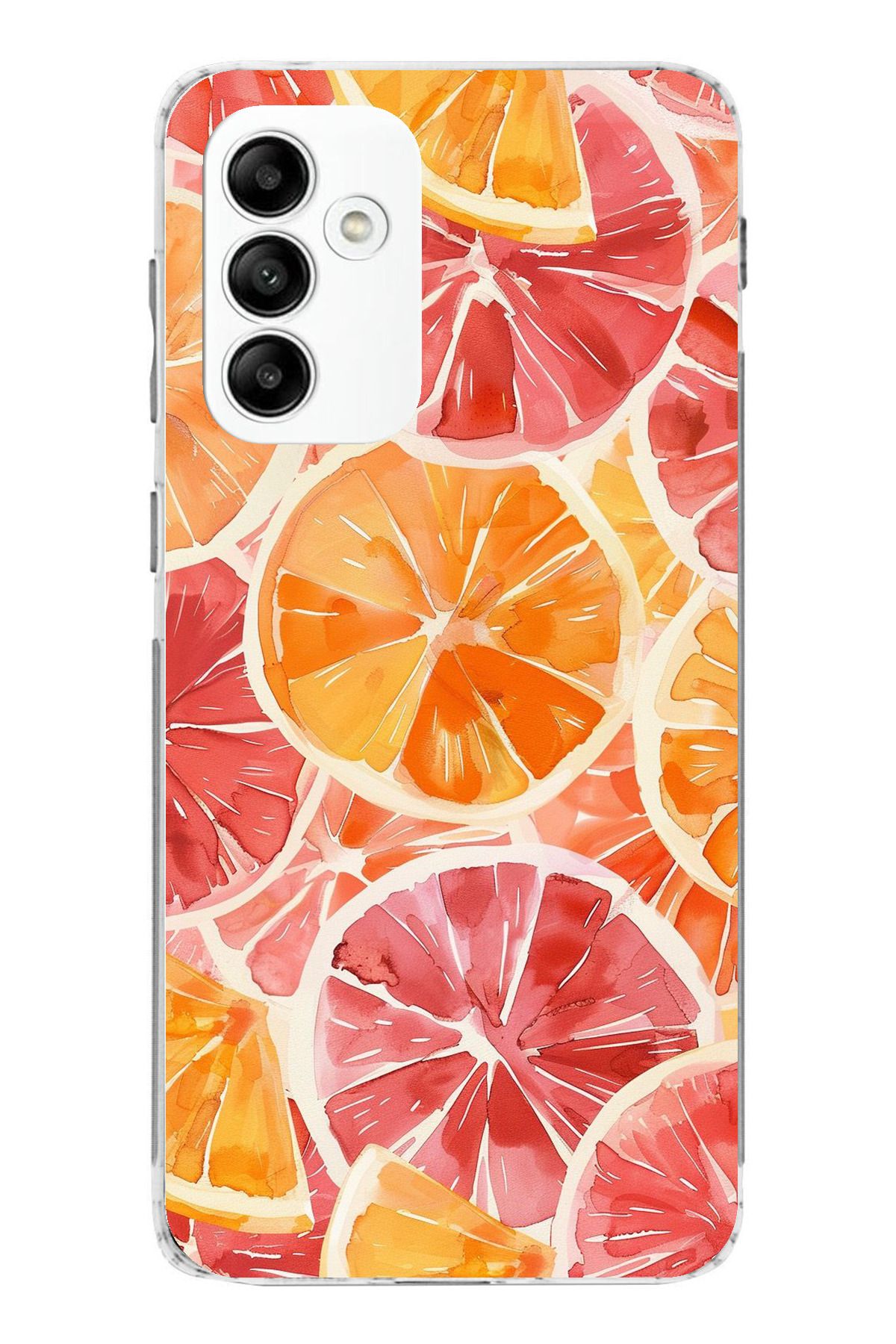 TechTree Samsung Galaxy A05S Uyumlu Portakal Sulu Boya Şeffaf Silikon Kılıf