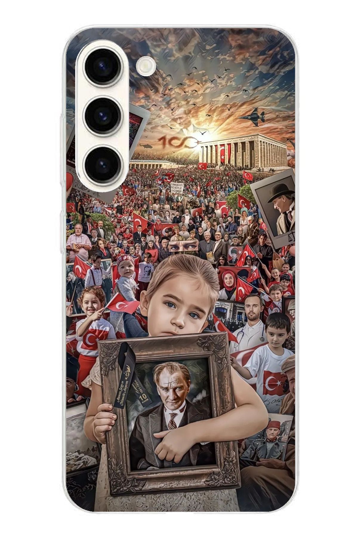 TechTree Samsung Galaxy S24 PLUS Uyumlu Anıtkabir Atatürk Portre Şeffaf Silikon Kılıf