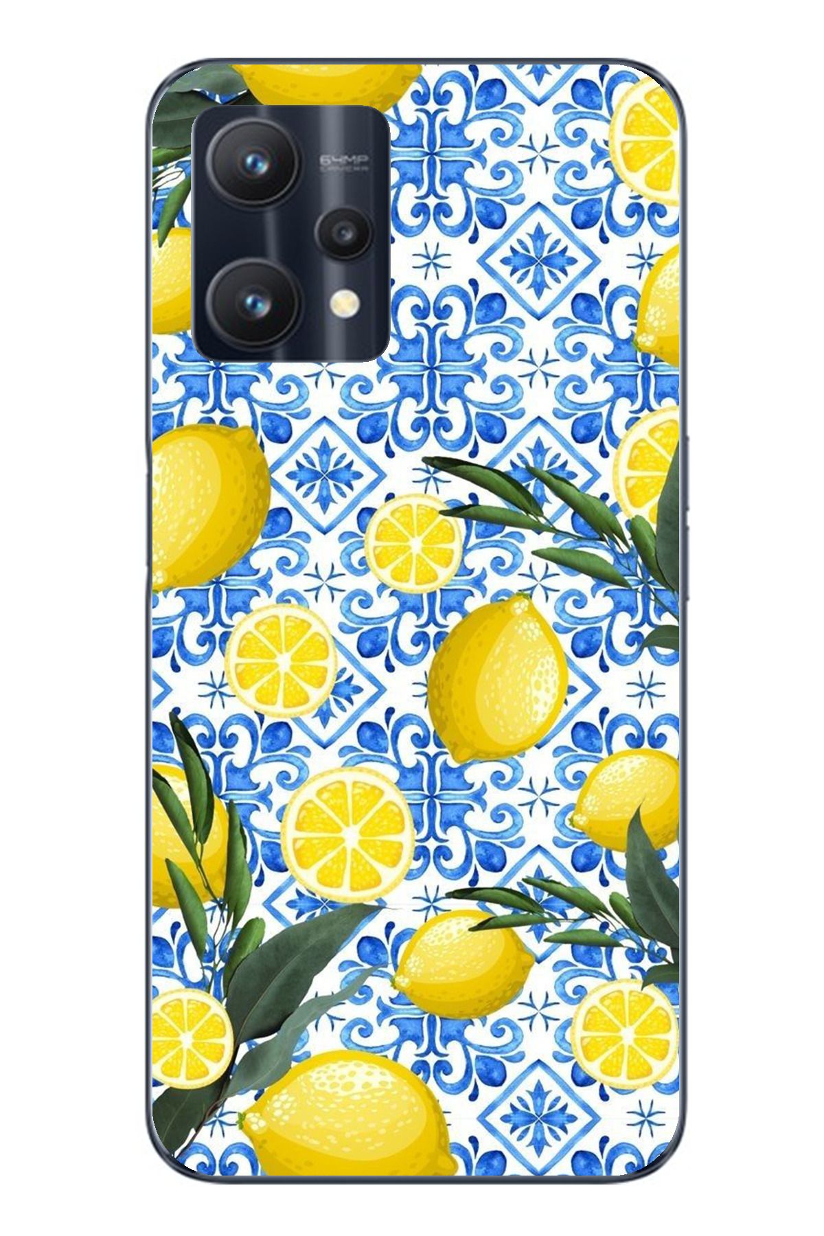 TechTree Realme 9 Pro Uyumlu Limon Sulu Boya Şeffaf Silikon Kılıf