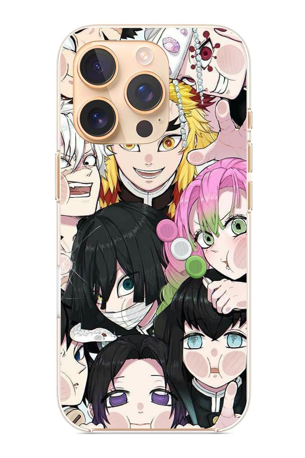TechTree iPhone 16 Pro Uyumlu Demon Slayer Manga Şeffaf Silikon Kılıf