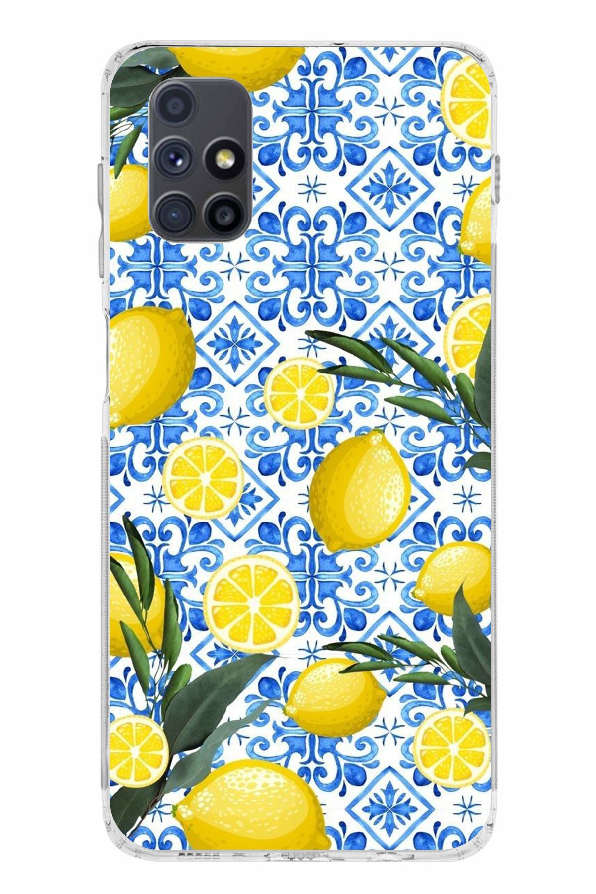 TechTree Samsung Galaxy M51 Uyumlu Limon Sulu Boya Şeffaf Silikon Kılıf