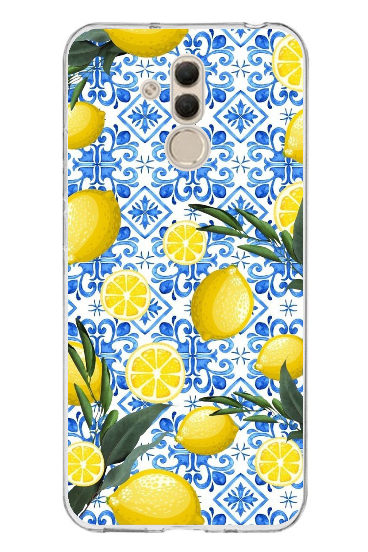 TechTree Huawei Mate 20 Lite Uyumlu Limon Sulu Boya Şeffaf Silikon Kılıf