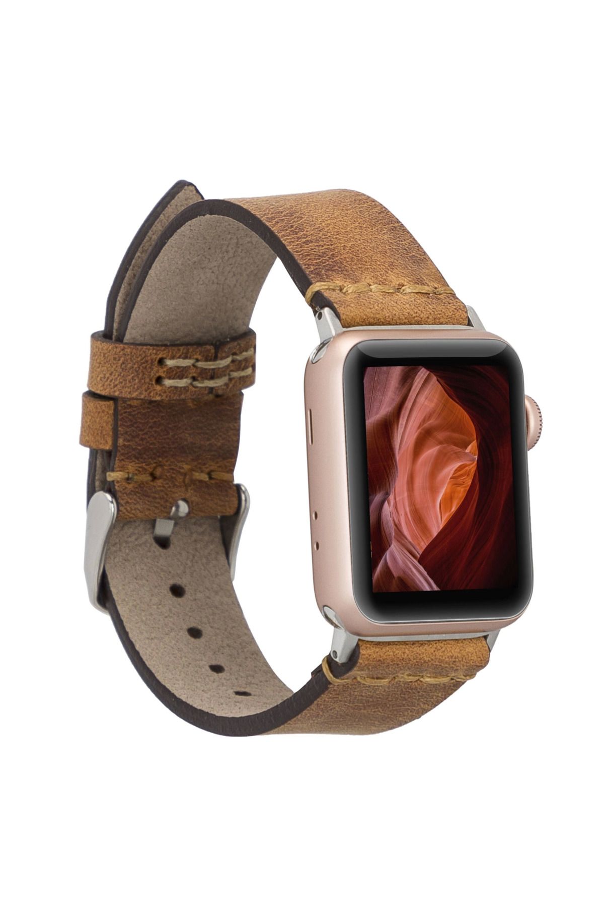 Angoravi Watch Uyumlu Deri Kordon 38-40-41mm G19-BA7 Taba